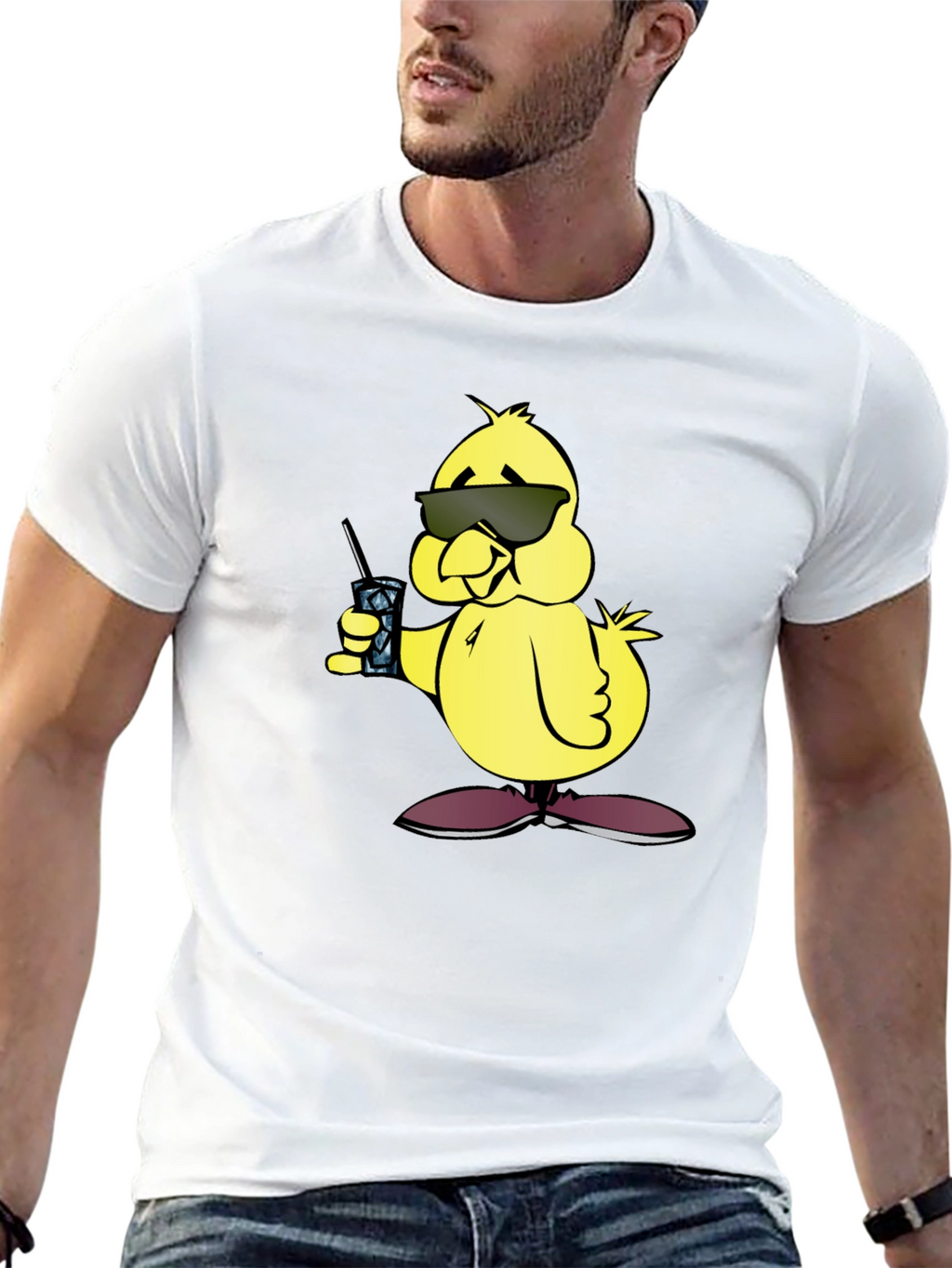 Cool Chick Cartoon Graphic T-Shirt