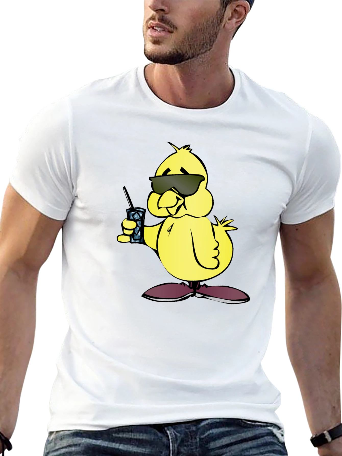 Cool Chick Cartoon Graphic T-Shirt