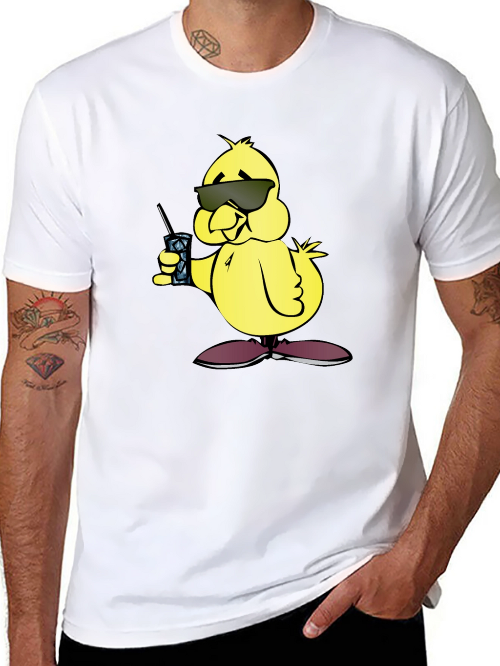 Cool Chick Cartoon Graphic T-Shirt