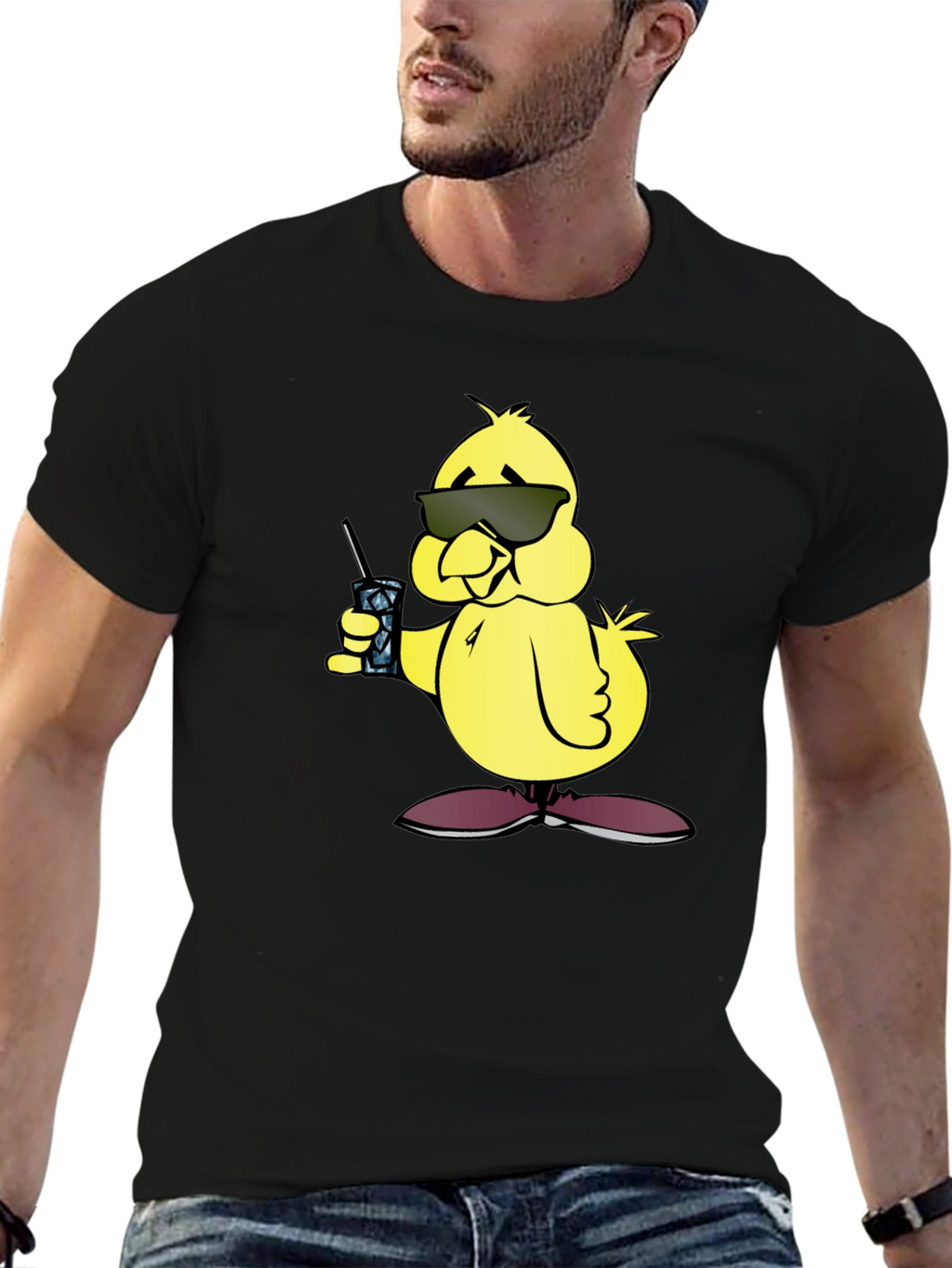 Cool Chick Cartoon Graphic T-Shirt