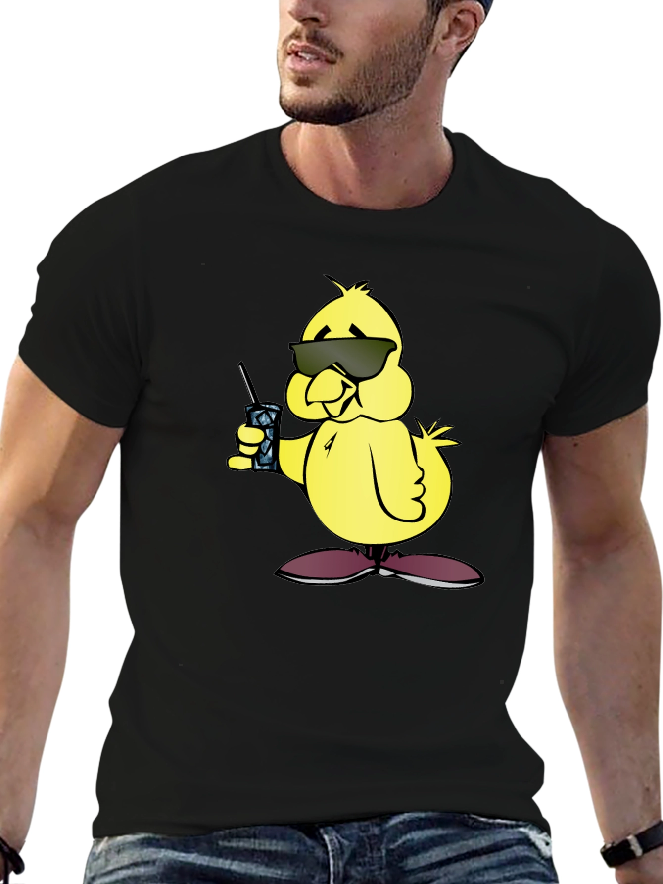 Cool Chick Cartoon Graphic T-Shirt