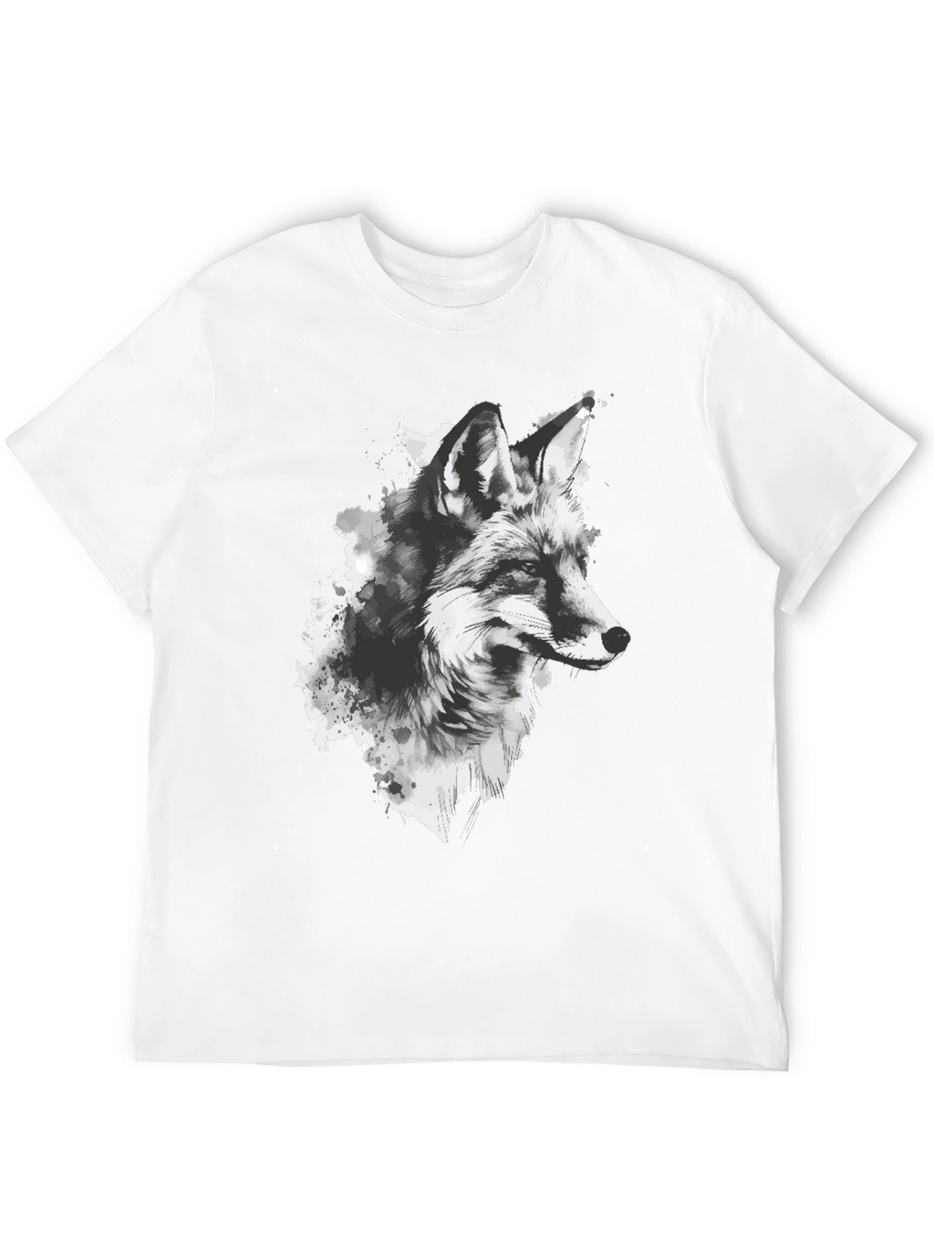 Fox Graphic Print Black T-Shirt