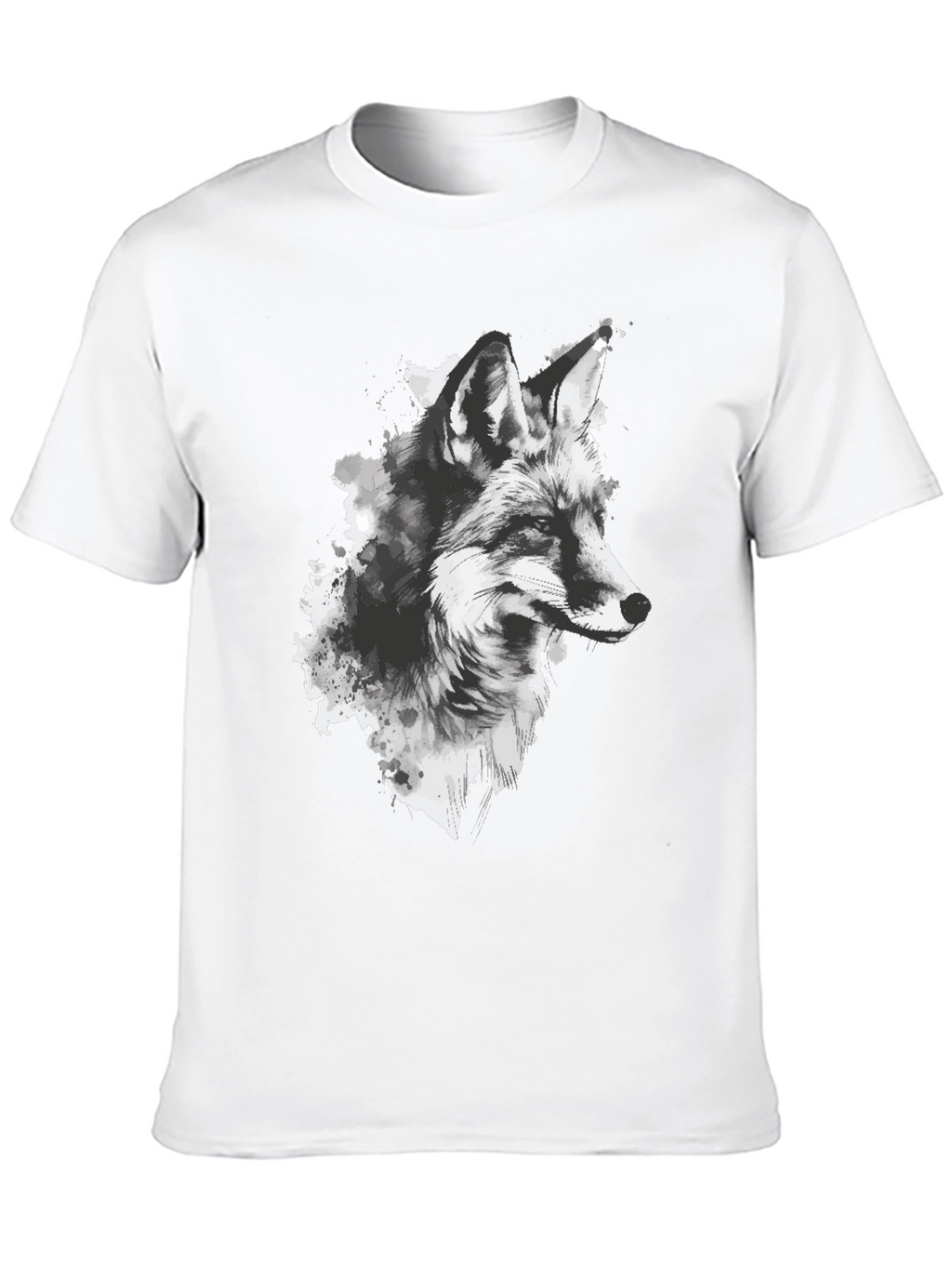 Fox Graphic Print Black T-Shirt