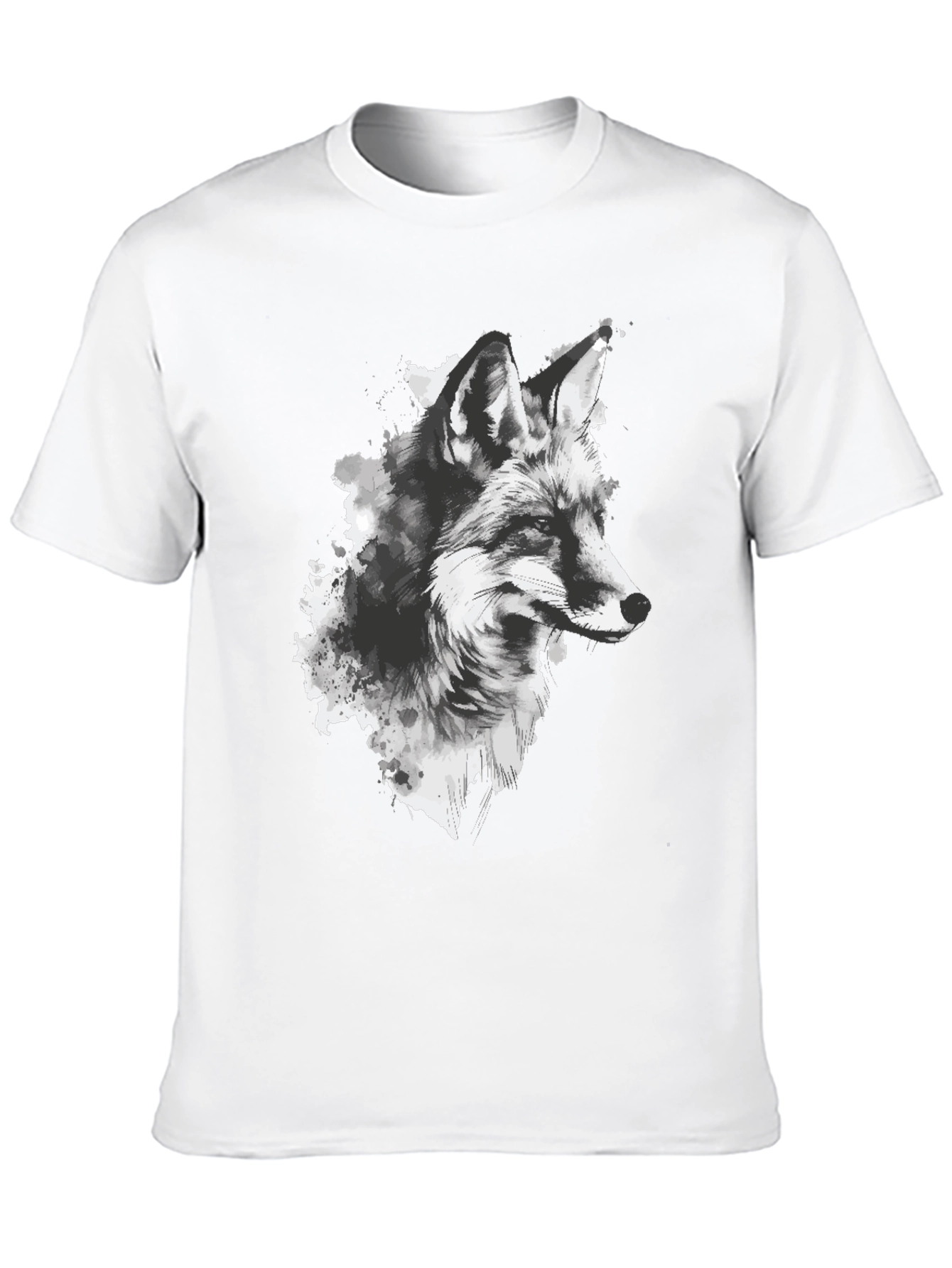 Fox Graphic Print Black T-Shirt