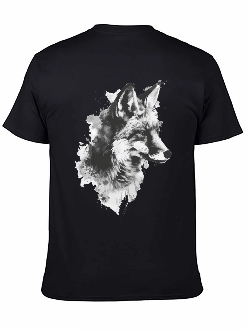 Fox Graphic Print Black T-Shirt