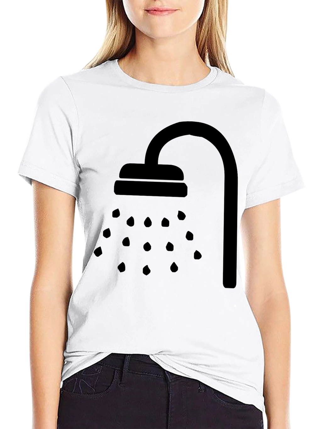 Shower Graphic Tee - Black Cotton T-Shirt
