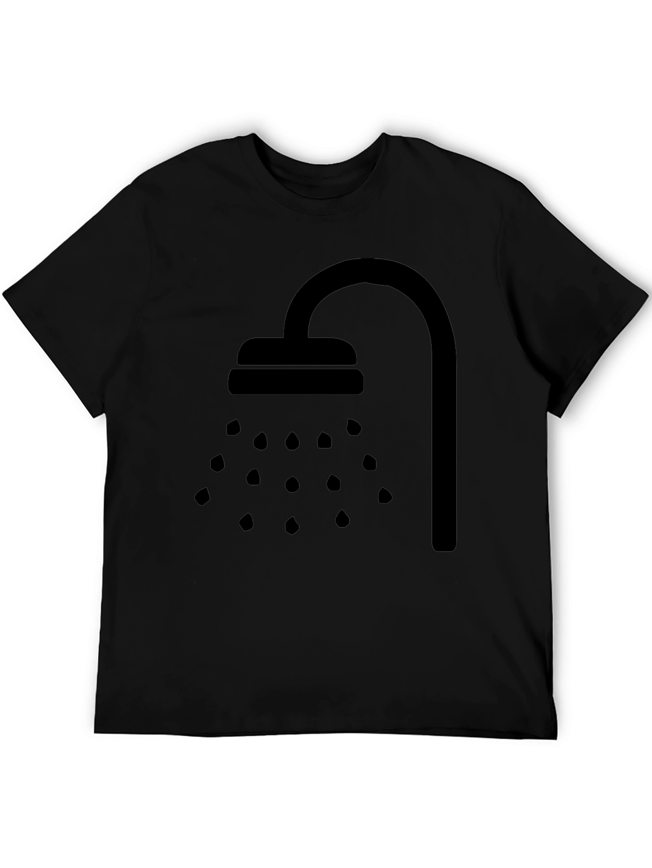 Shower Graphic Tee - Black Cotton T-Shirt