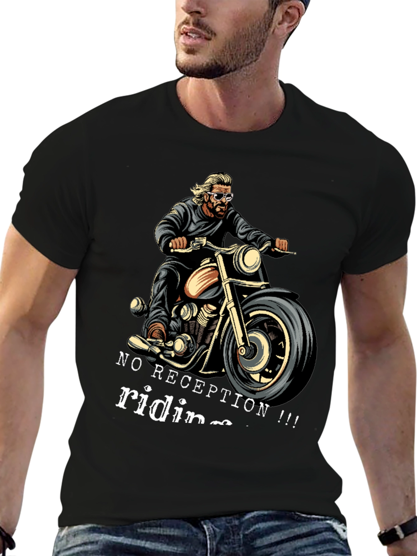 No Reception Riding T-Shirt - Motorcycle Biker Tee