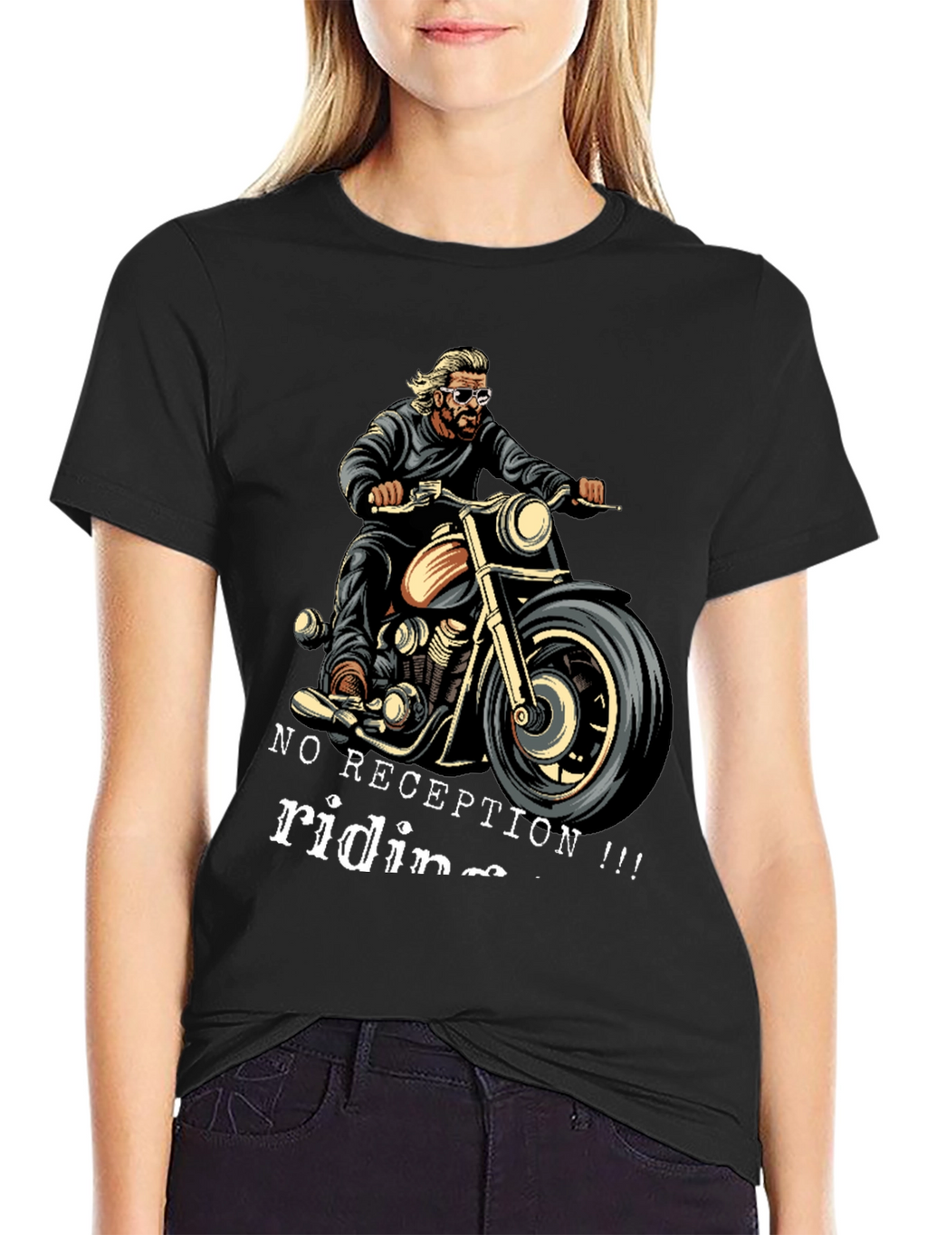 No Reception Riding T-Shirt - Motorcycle Biker Tee