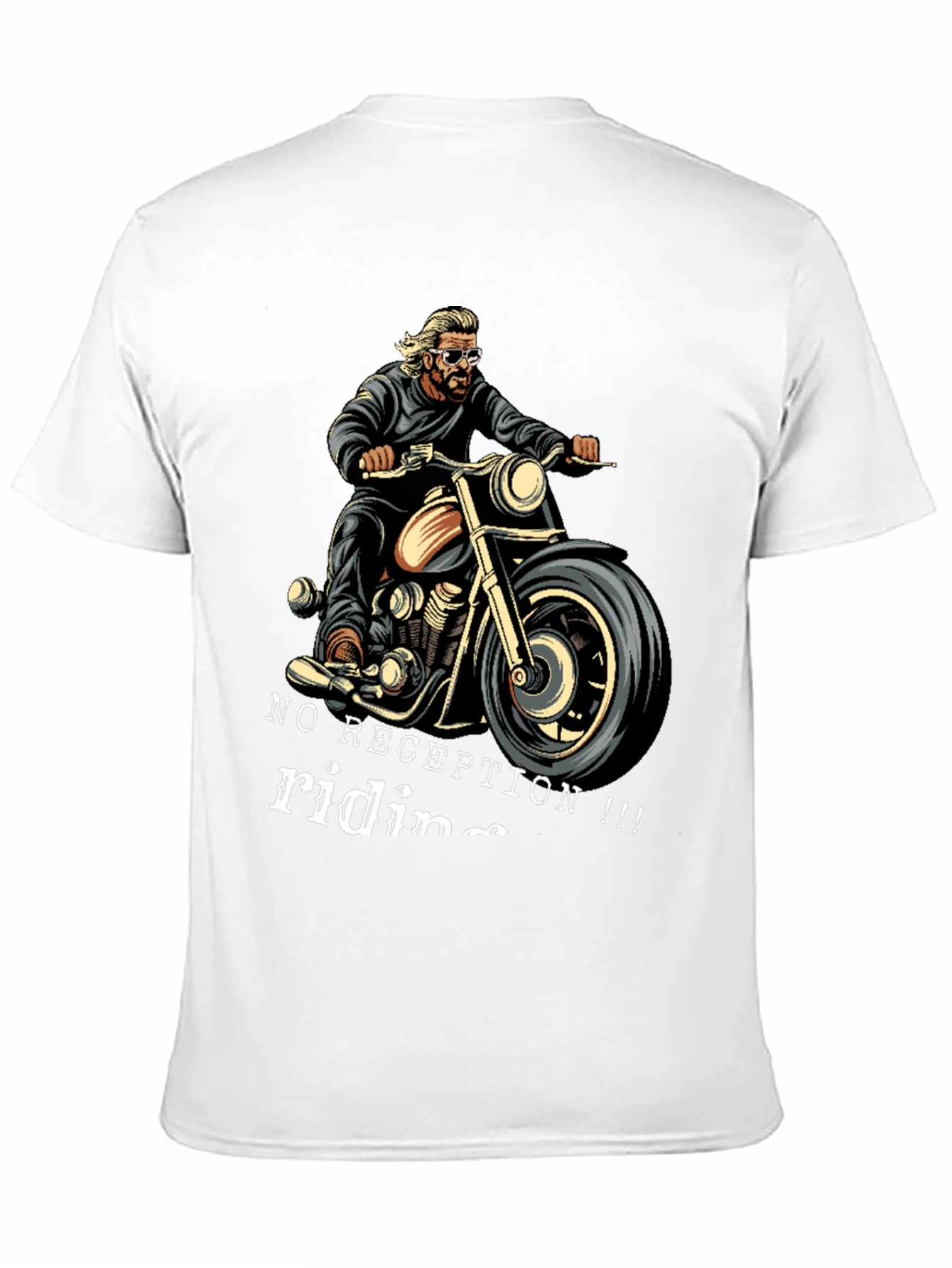 No Reception Riding T-Shirt - Motorcycle Biker Tee
