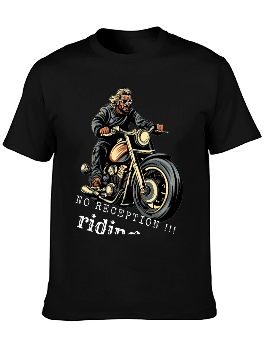 No Reception Riding T-Shirt - Motorcycle Biker Tee