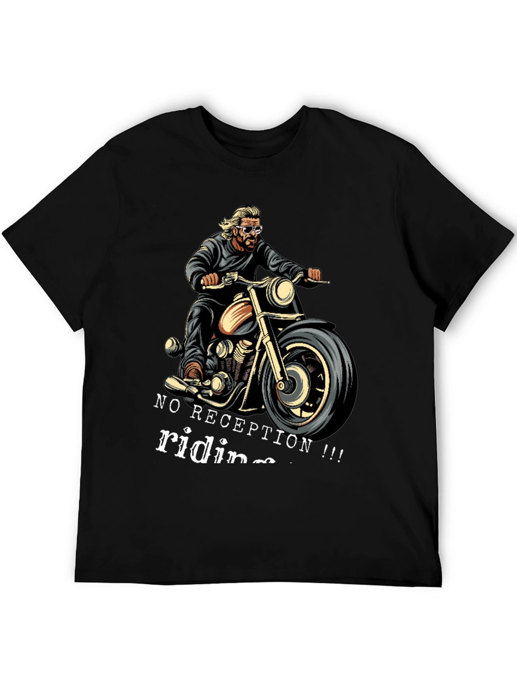 No Reception Riding T-Shirt - Motorcycle Biker Tee