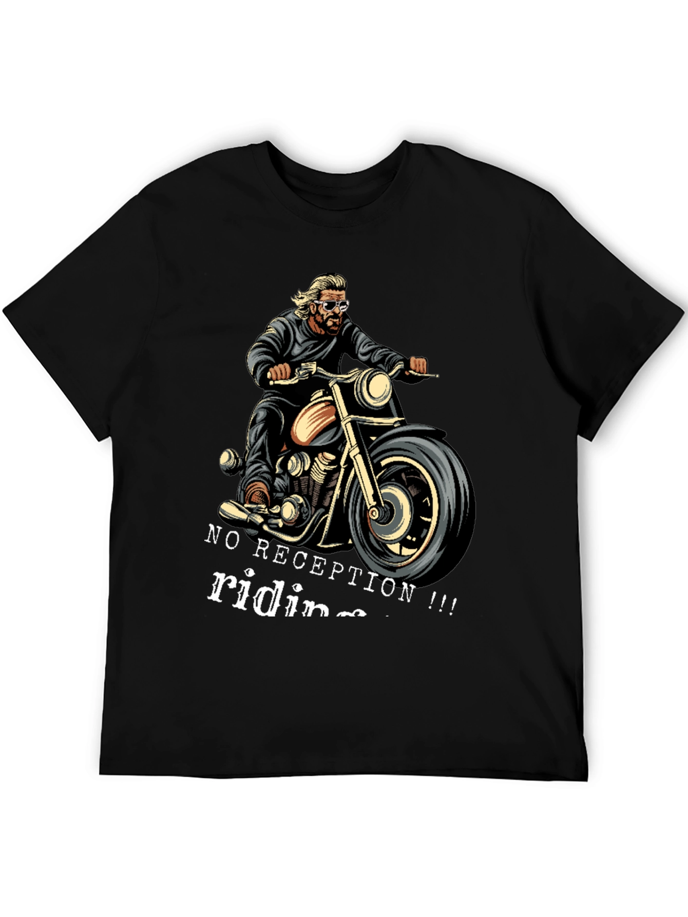 No Reception Riding T-Shirt - Motorcycle Biker Tee