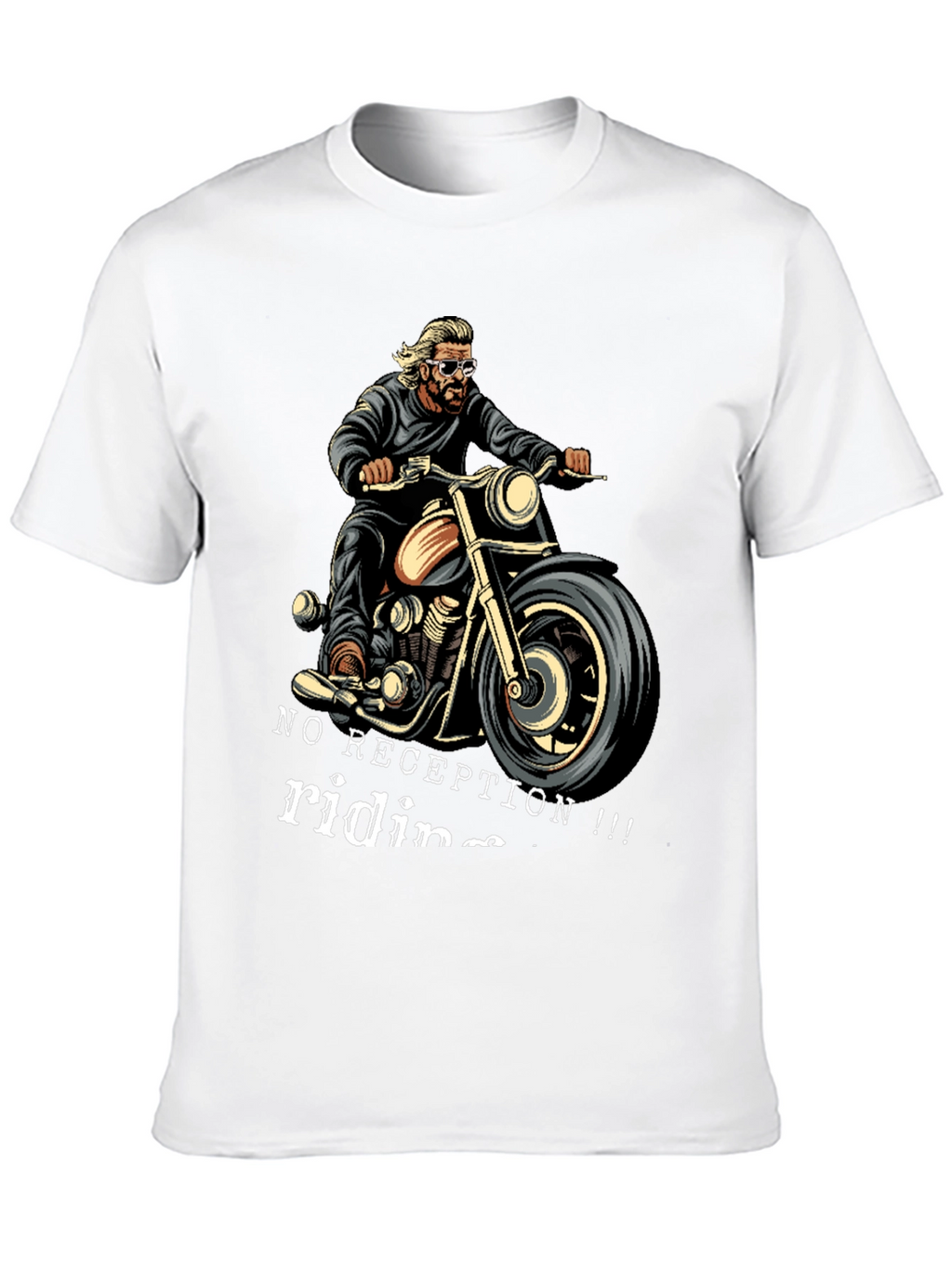 No Reception Riding T-Shirt - Motorcycle Biker Tee