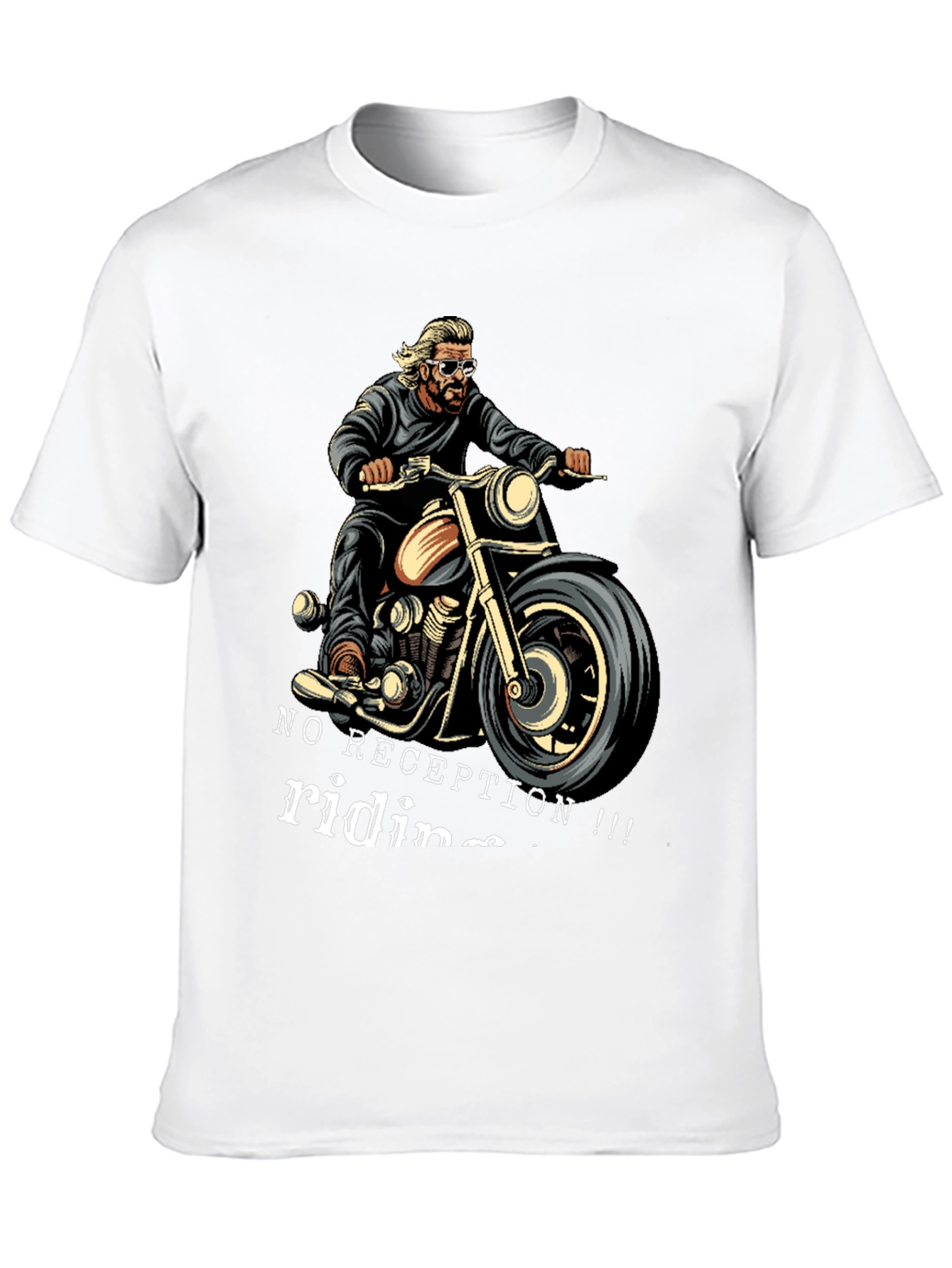 No Reception Riding T-Shirt - Motorcycle Biker Tee