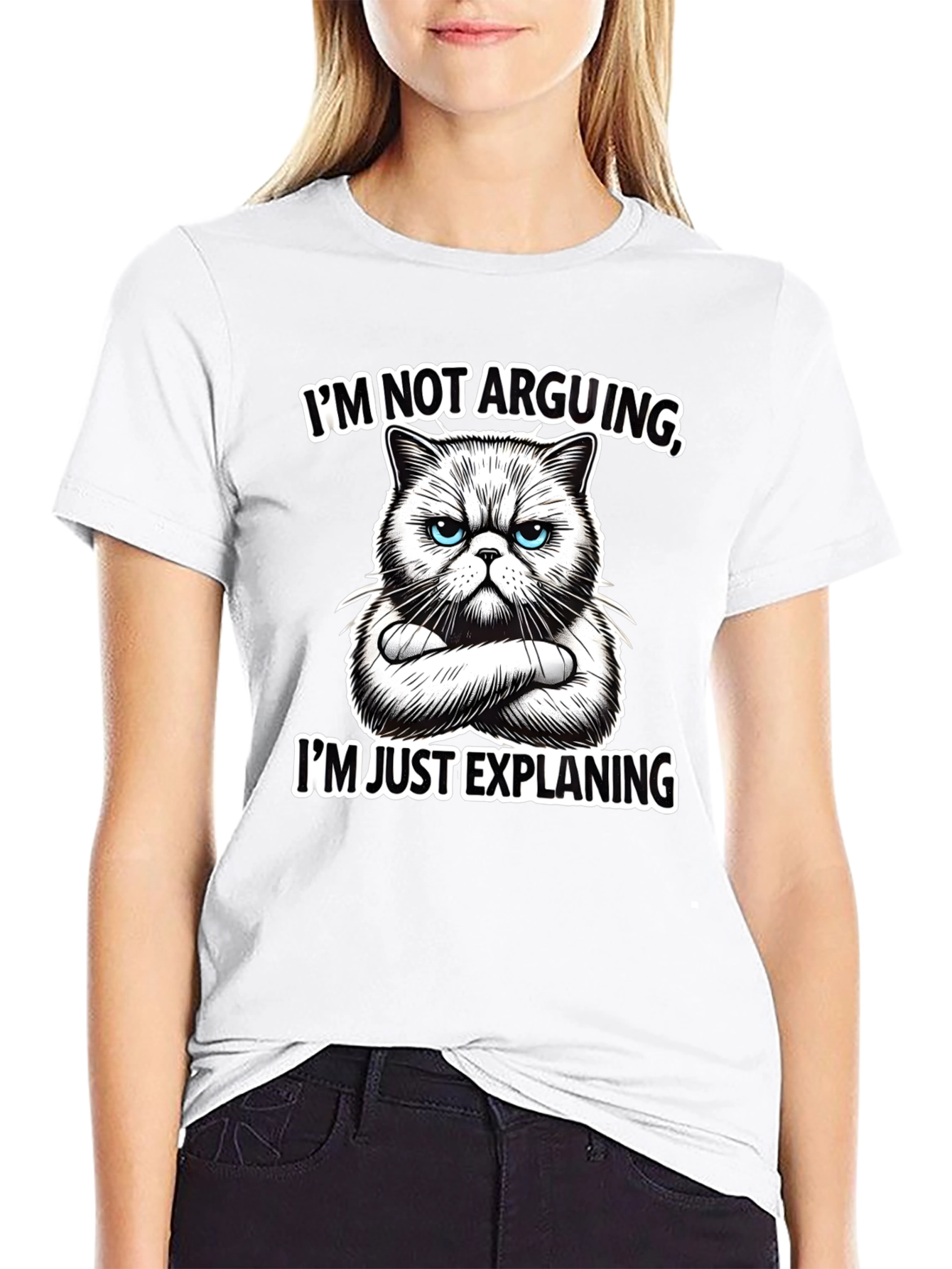 Funny Cat T-Shirt - Im Not Arguing Explaining