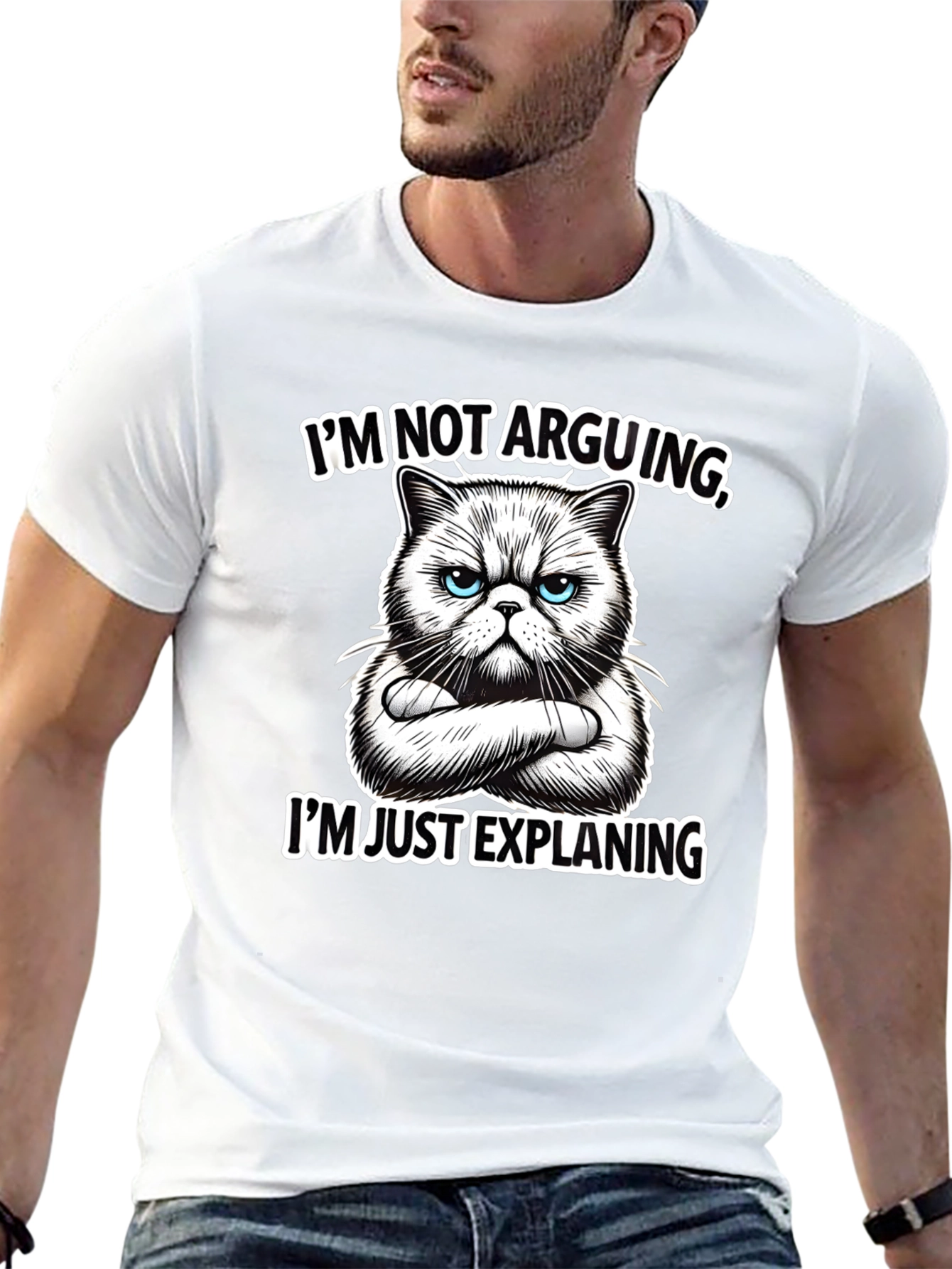 Funny Cat T-Shirt - Im Not Arguing Explaining