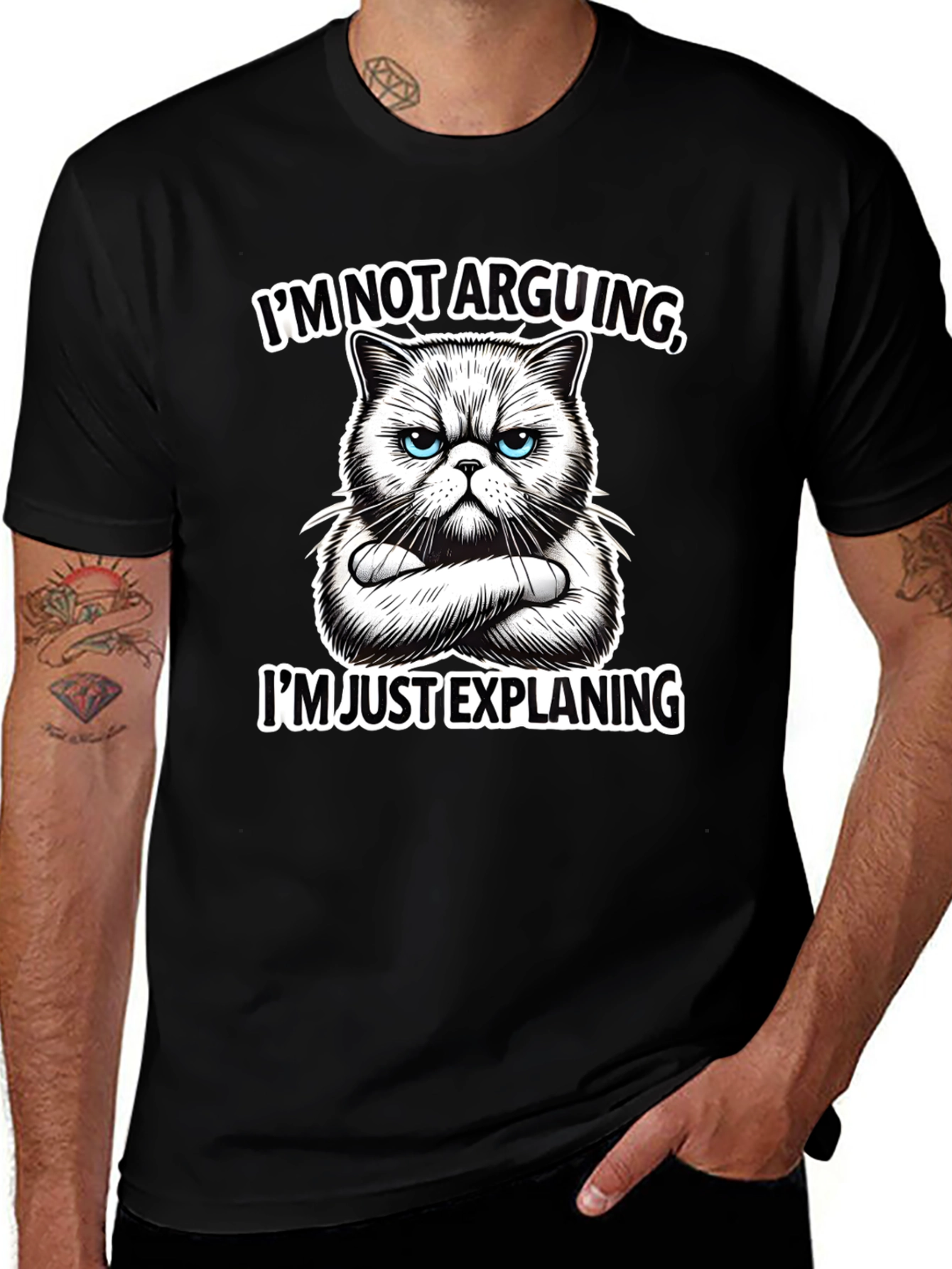 Funny Cat T-Shirt - Im Not Arguing Explaining