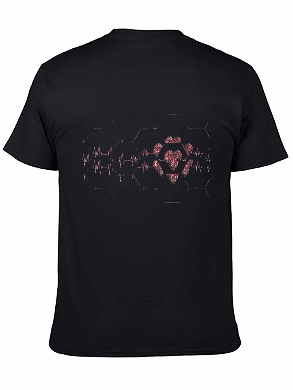 Heartbeat Hexagon Graphic Tee - Black
