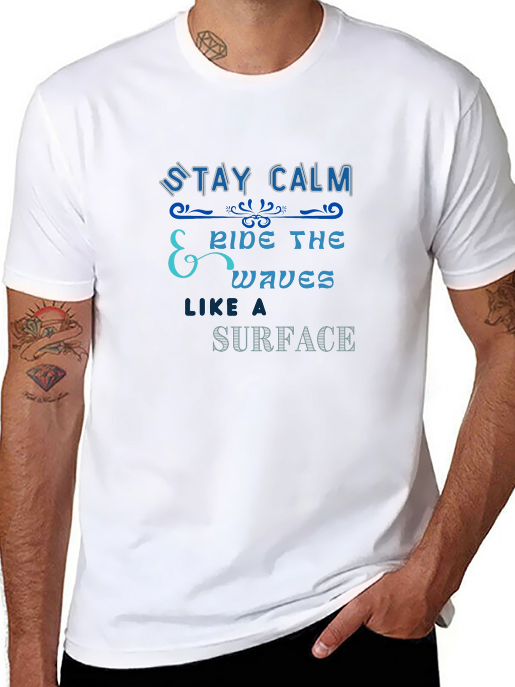 Stay Calm Ride The Waves Graphic T-Shirt