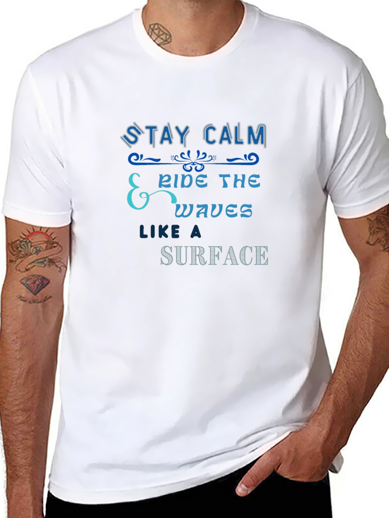 Stay Calm Ride The Waves Graphic T-Shirt
