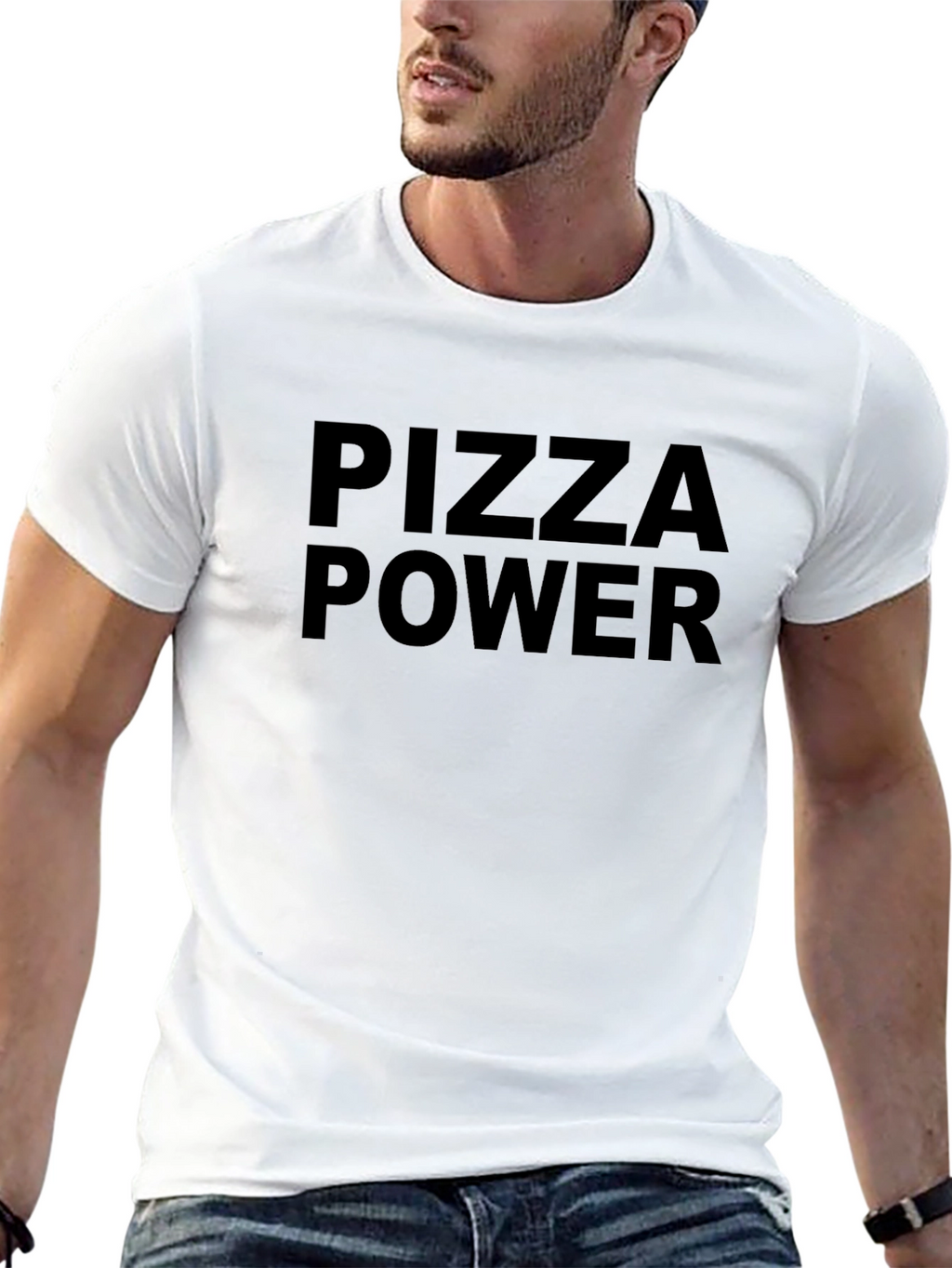 Pizza Power T-Shirt - Black Graphic Tee