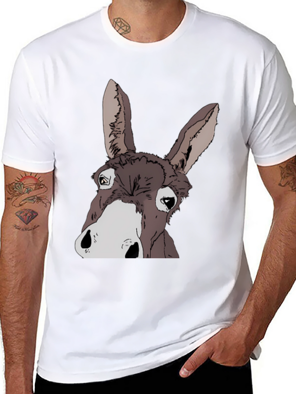 Funny Donkey Graphic T-Shirt - Black Cotton Tee