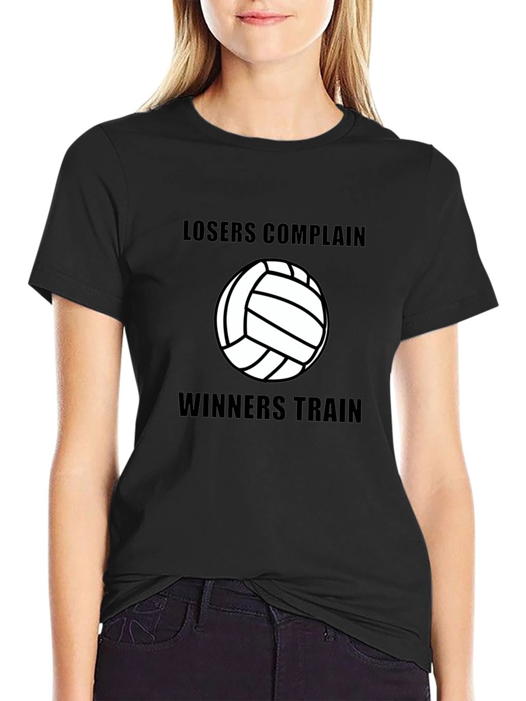 Volleyball Losers Complain Winners Train Black T-Shirt