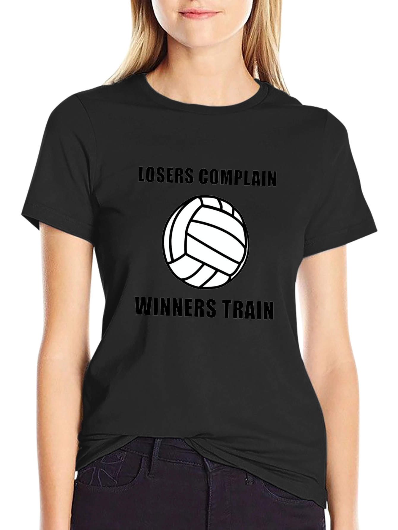 Volleyball Losers Complain Winners Train Black T-Shirt