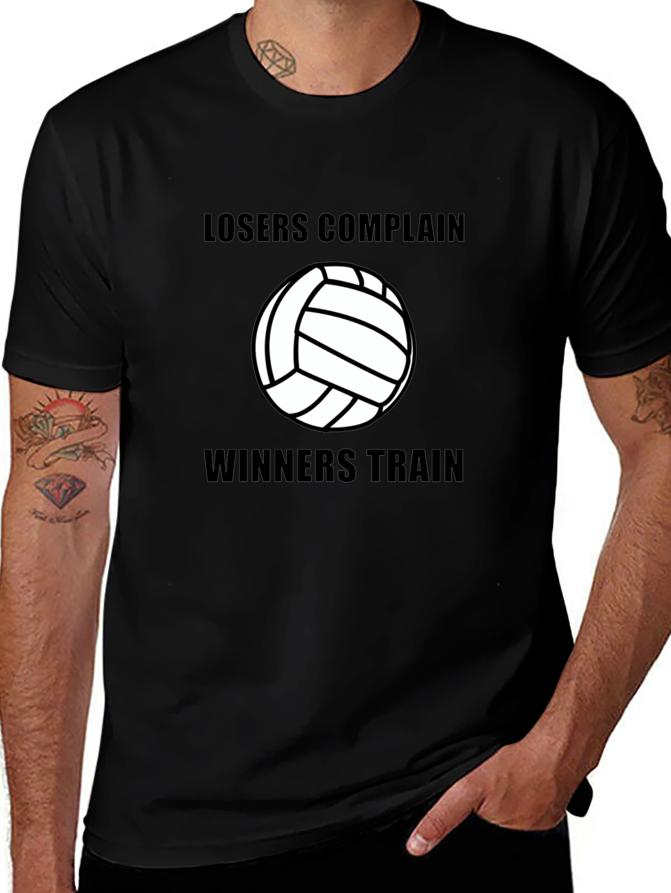 Volleyball Losers Complain Winners Train Black T-Shirt