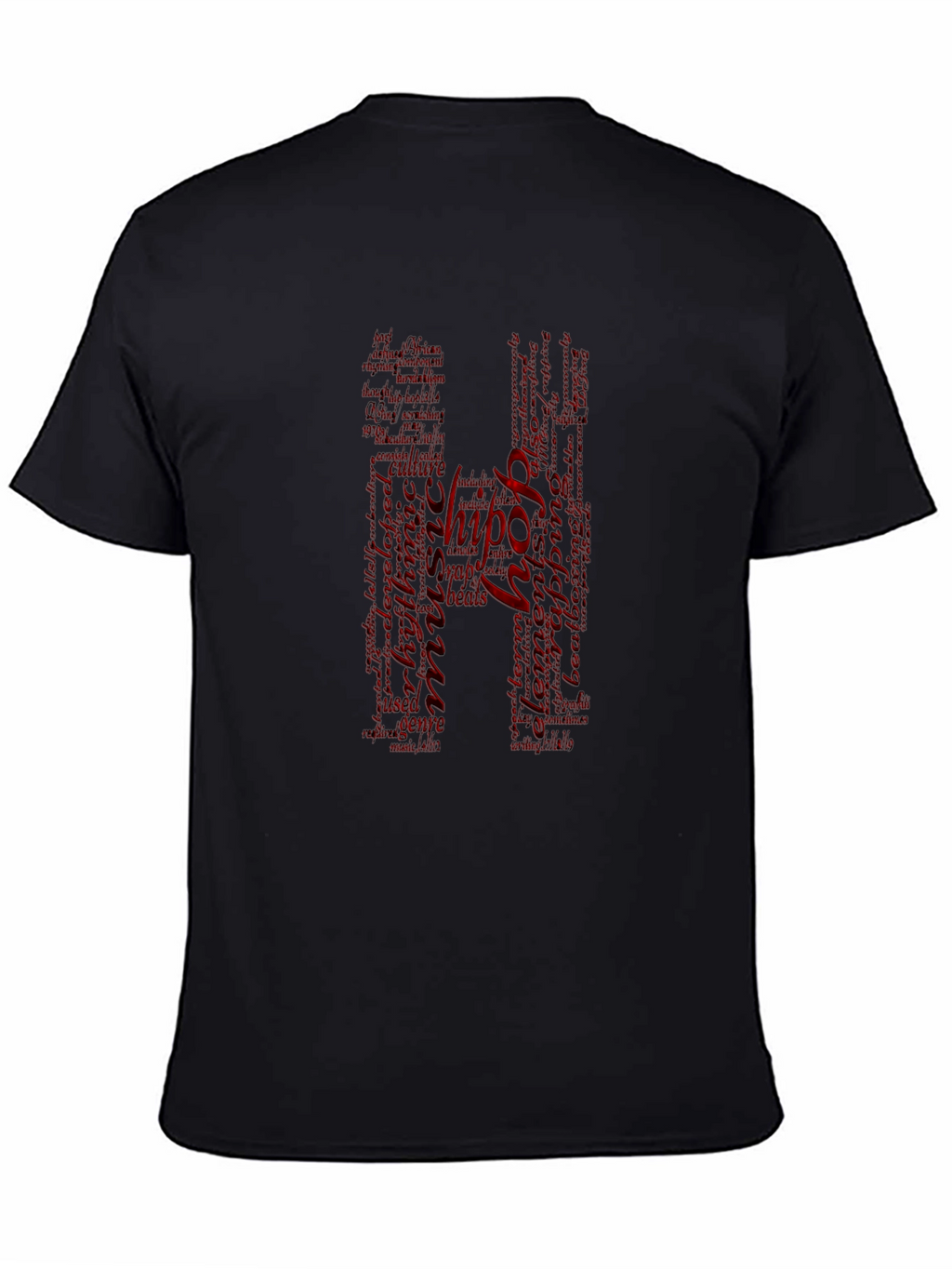 Mens Black Hip Hop Graphic T-Shirt