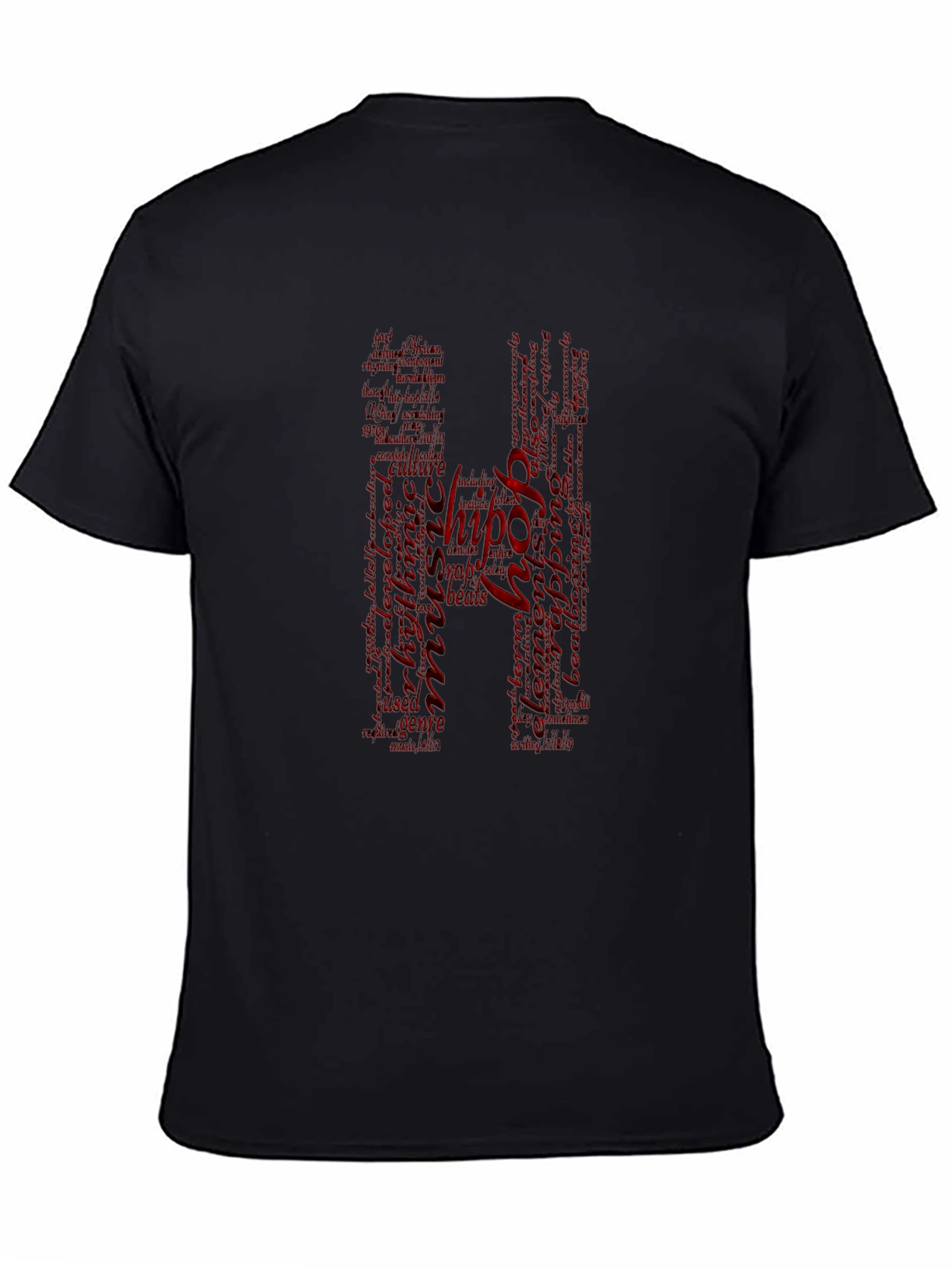 Mens Black Hip Hop Graphic T-Shirt
