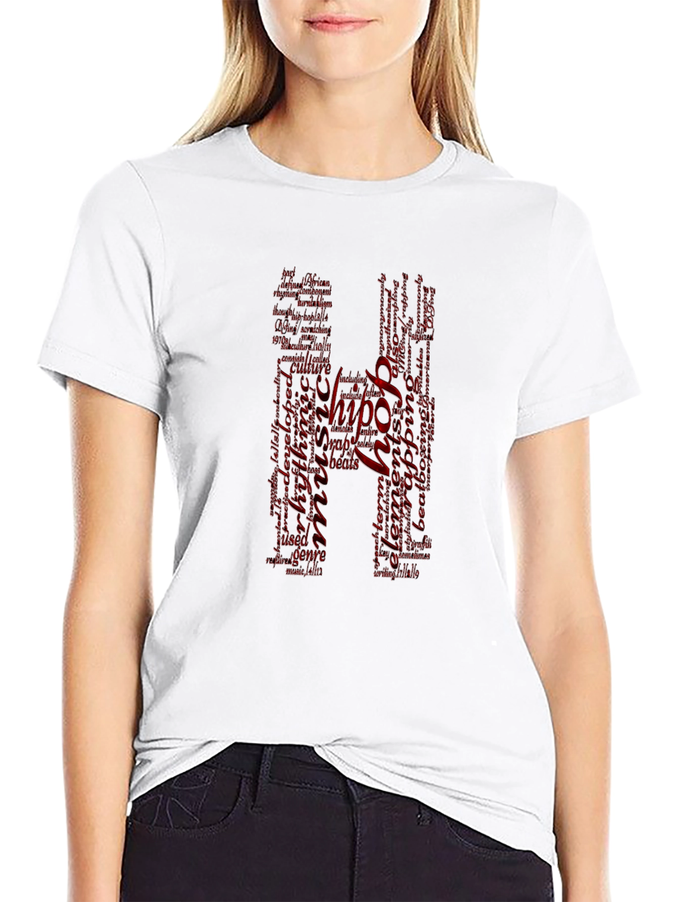Mens Black Hip Hop Graphic T-Shirt