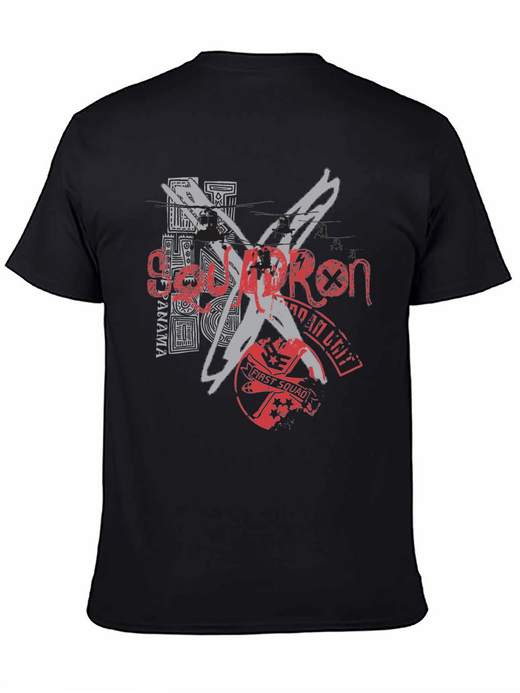 Edgy Graphic Tee: Black T-Shirt with Bold Design