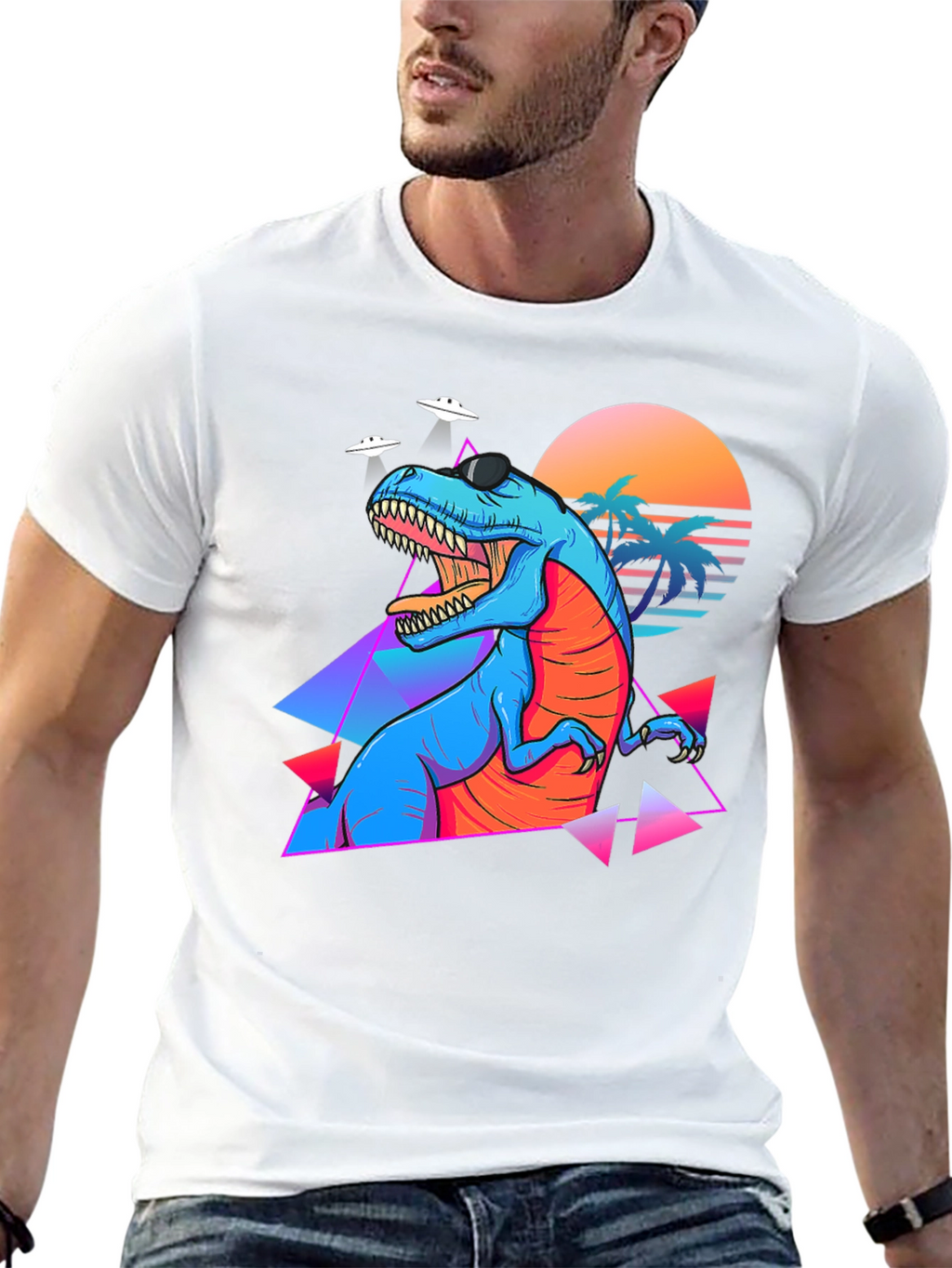 Retro Dinosaur Graphic Tee - Cool T-Rex Shirt
