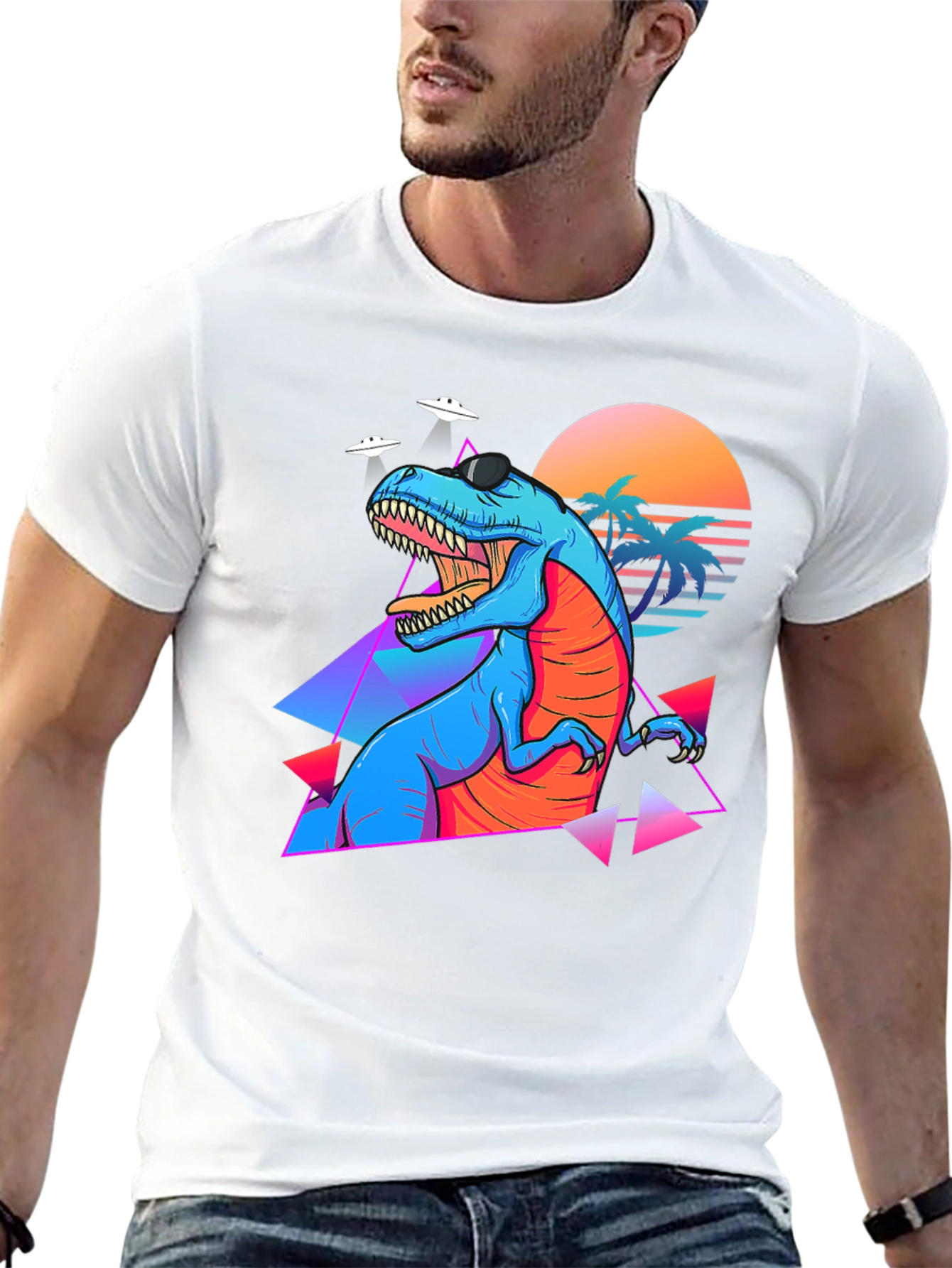 Retro Dinosaur Graphic Tee - Cool T-Rex Shirt