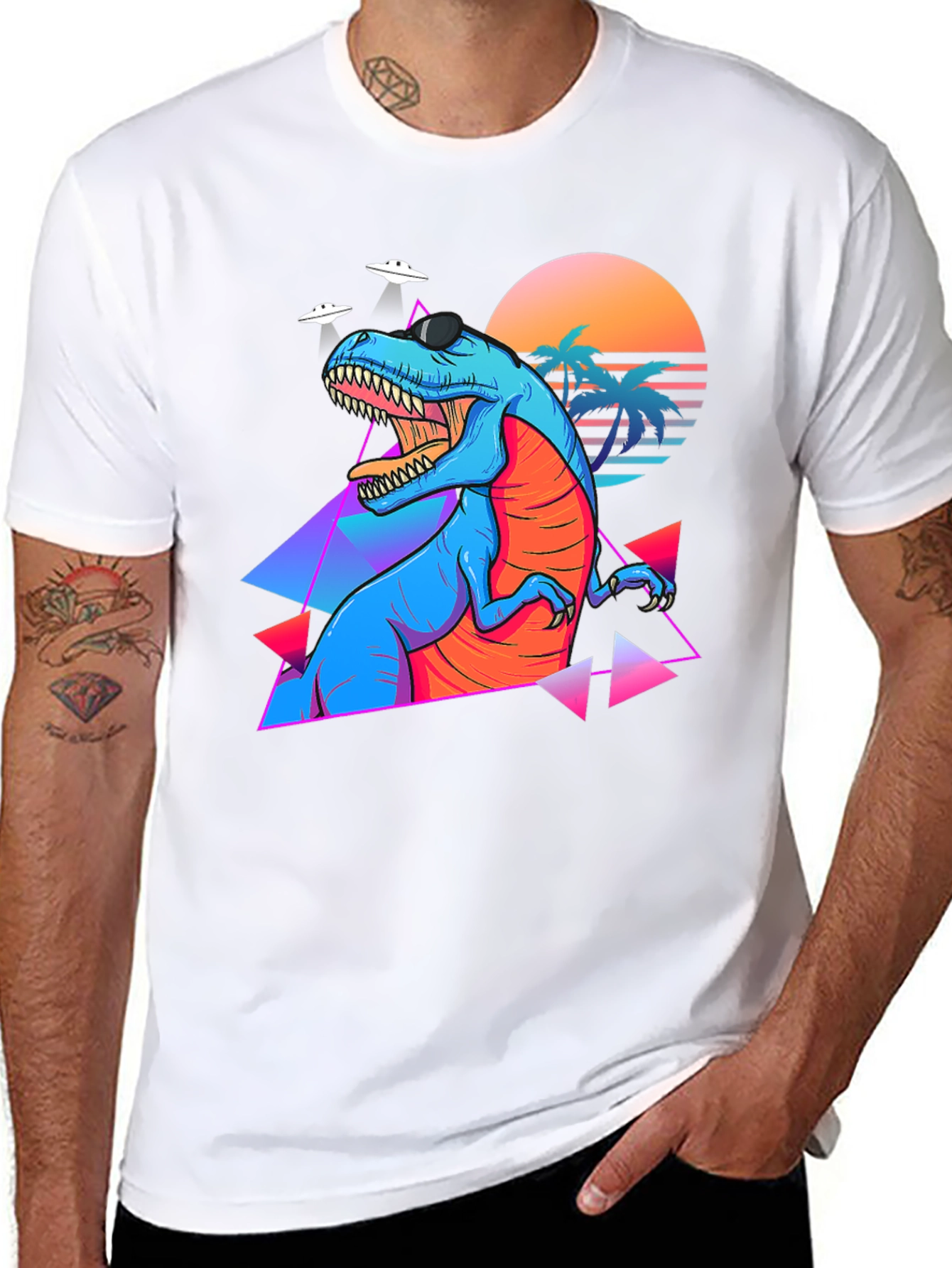 Retro Dinosaur Graphic Tee - Cool T-Rex Shirt