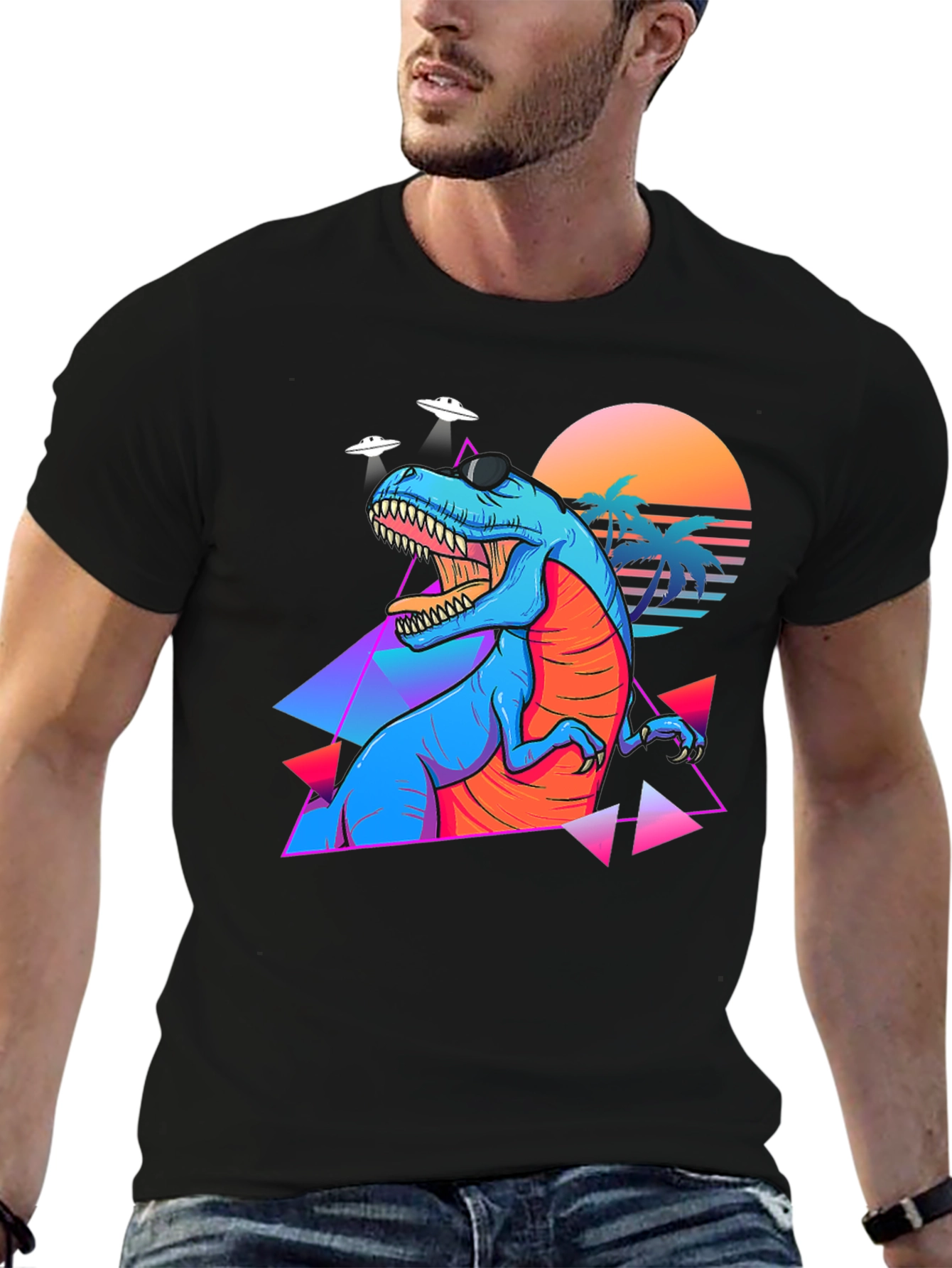 Retro Dinosaur Graphic Tee - Cool T-Rex Shirt