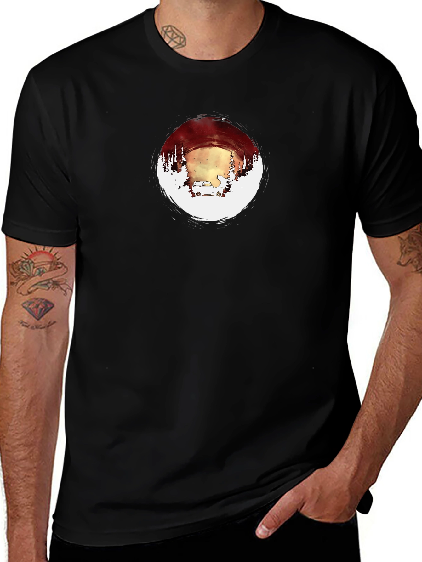 Adventure Circle Graphic Tee - Black
