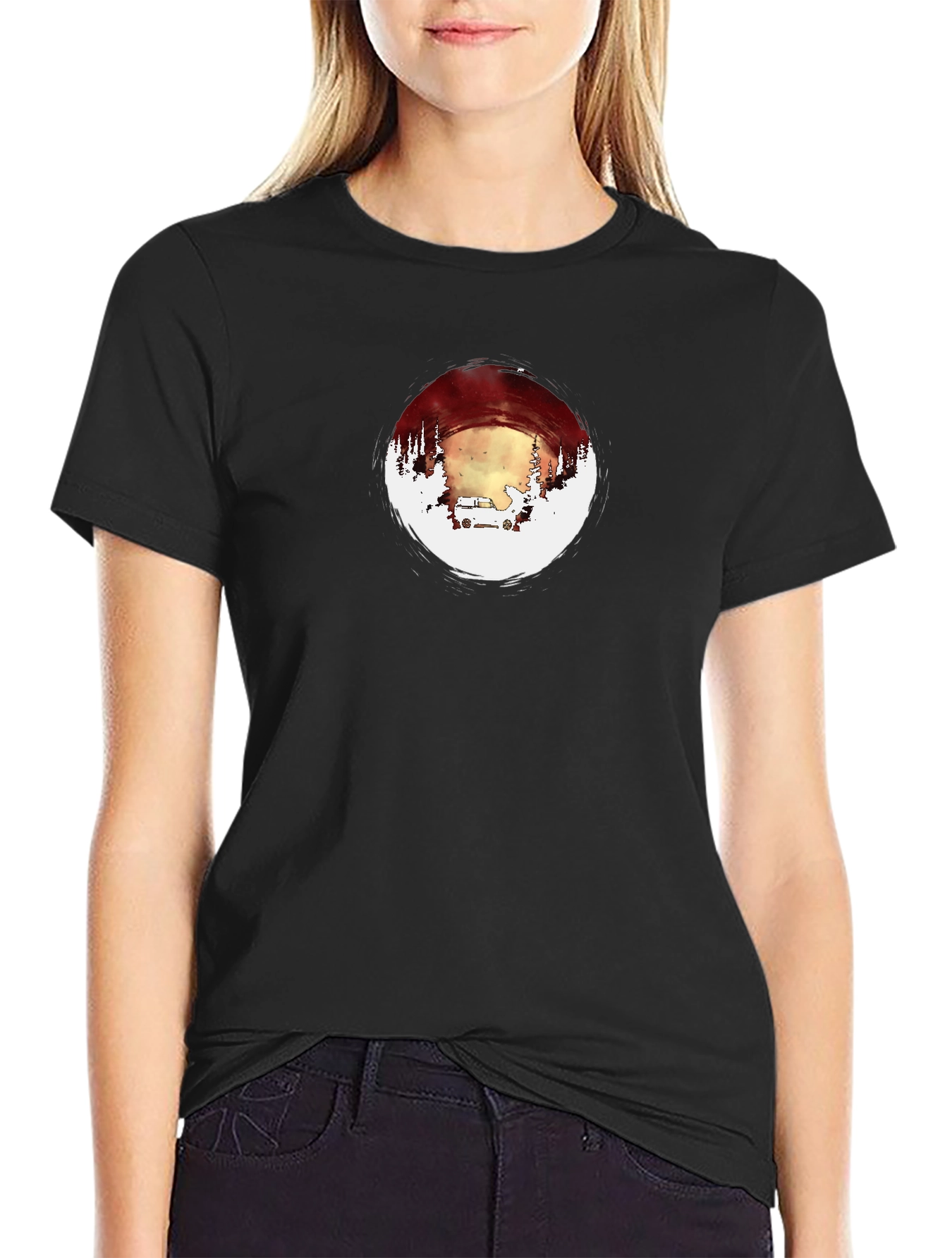 Adventure Circle Graphic Tee - Black