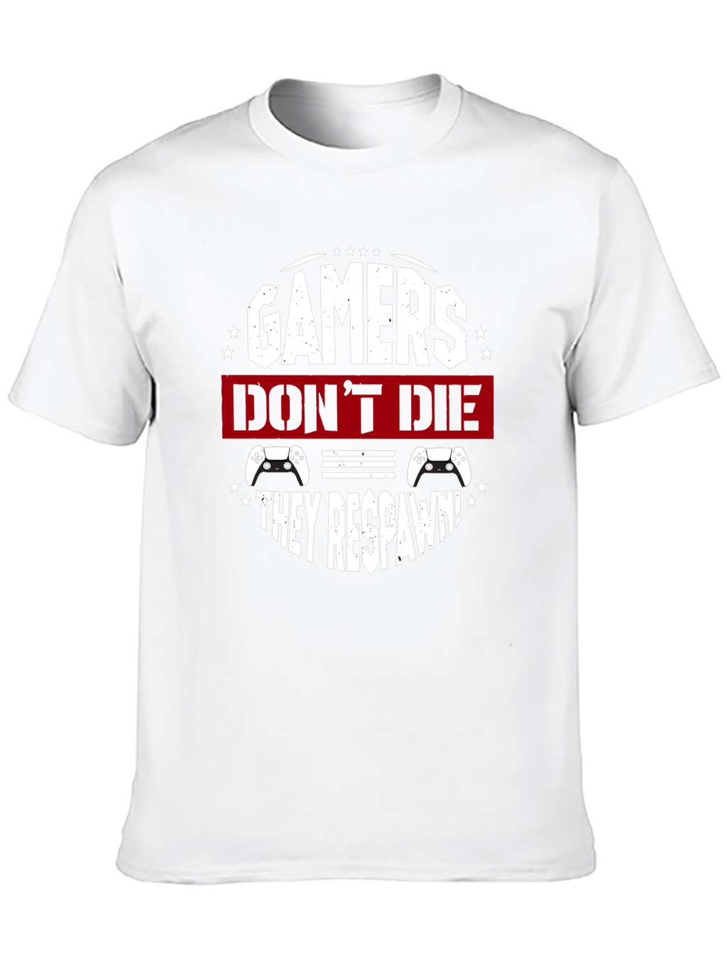Gamers Dont Die They Respawn Black T-Shirt