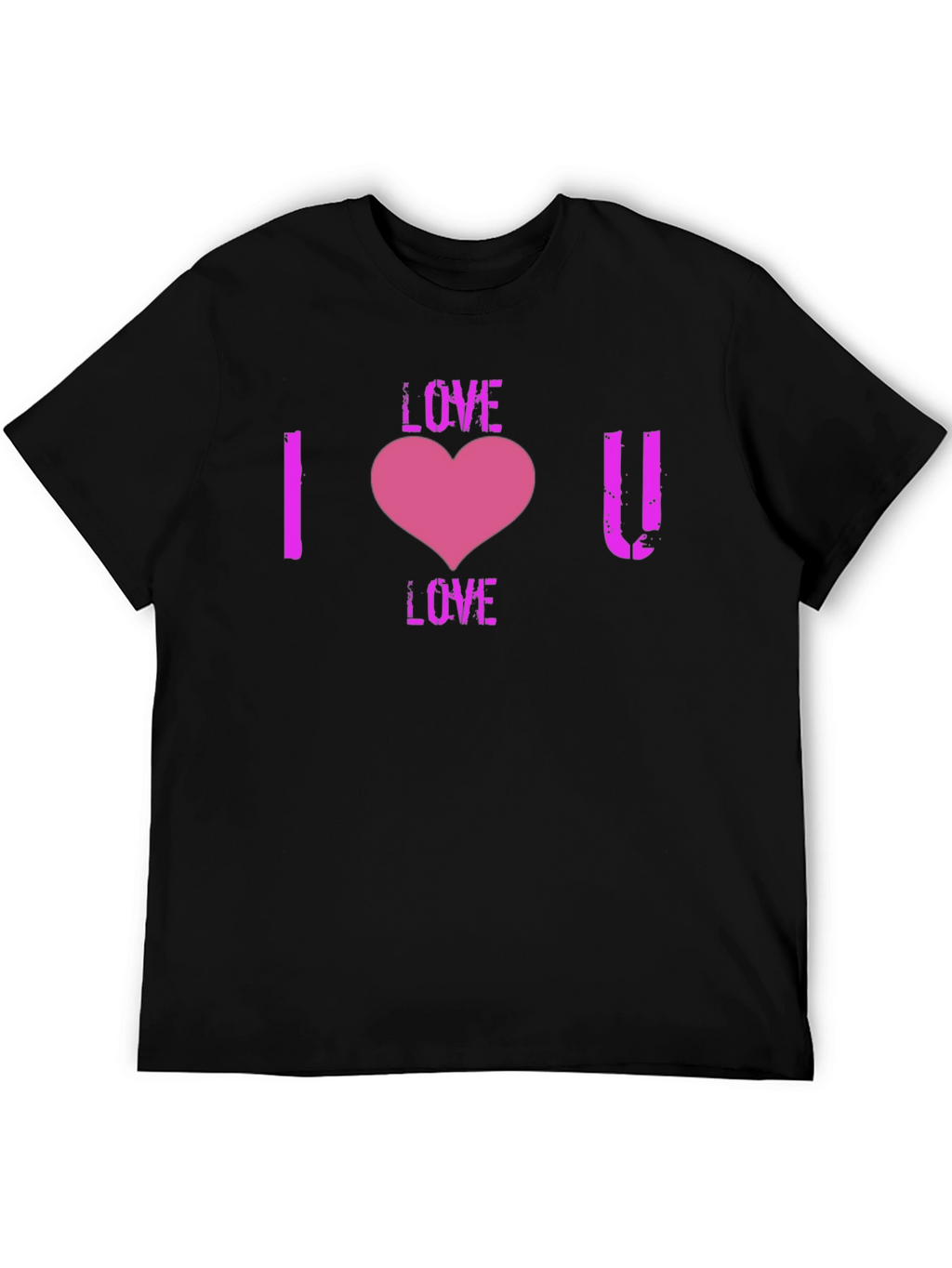 I Love You Heart Graphic T-Shirt - Black