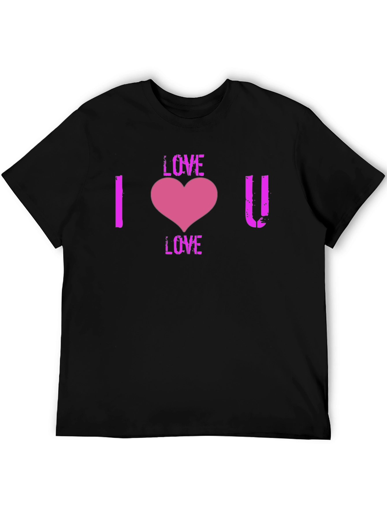 I Love You Heart Graphic T-Shirt - Black