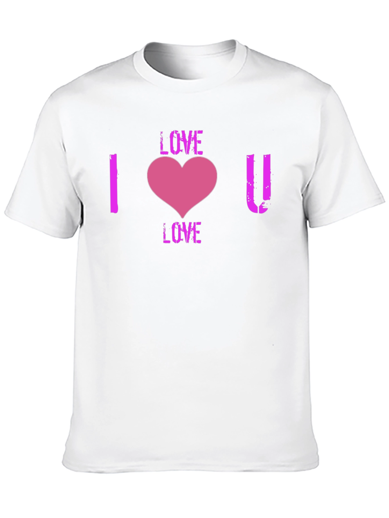 I Love You Heart Graphic T-Shirt - Black