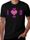 I Love You Heart Graphic T-Shirt - Black