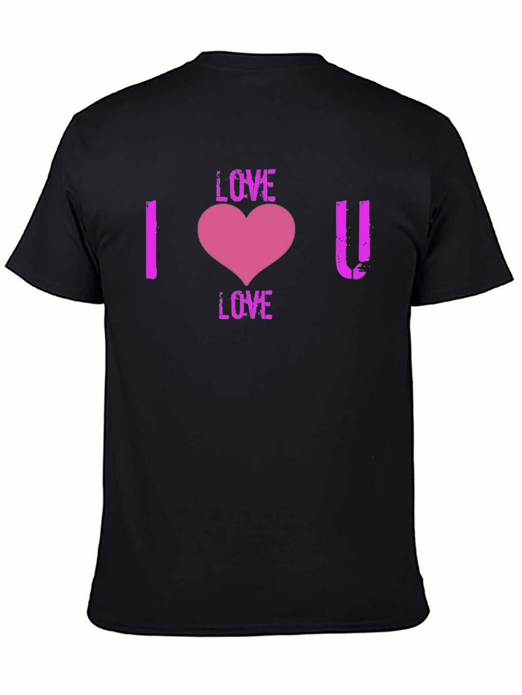 I Love You Heart Graphic T-Shirt - Black