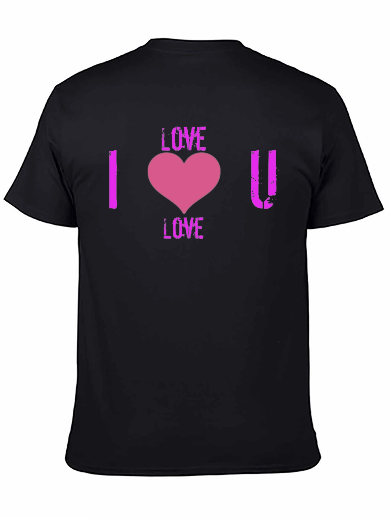 I Love You Heart Graphic T-Shirt - Black