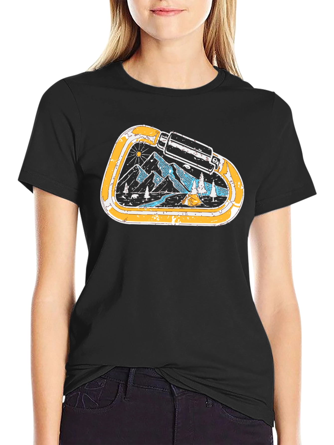 Mountain Carabiner Graphic Tee - Black