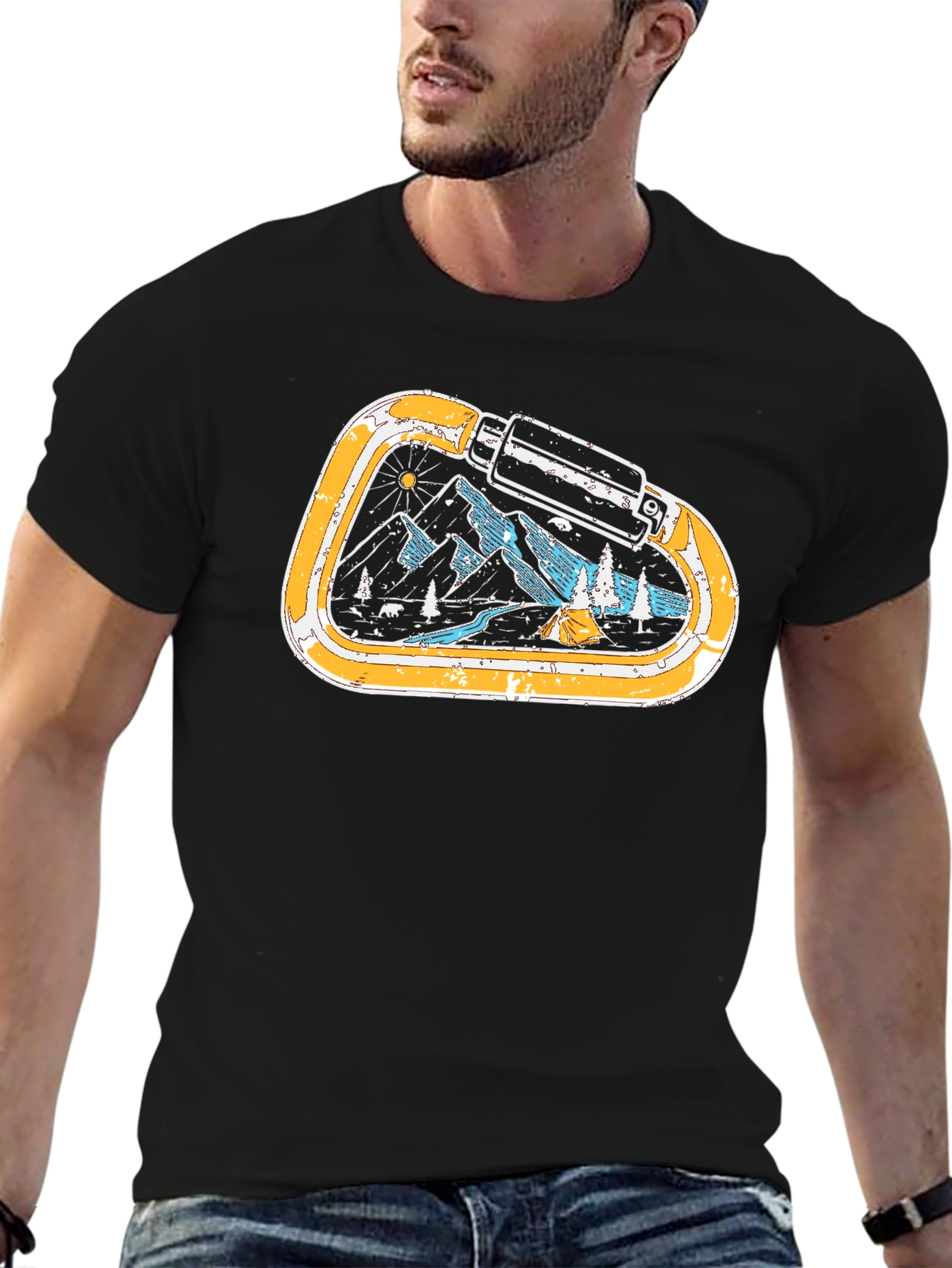 Mountain Carabiner Graphic Tee - Black