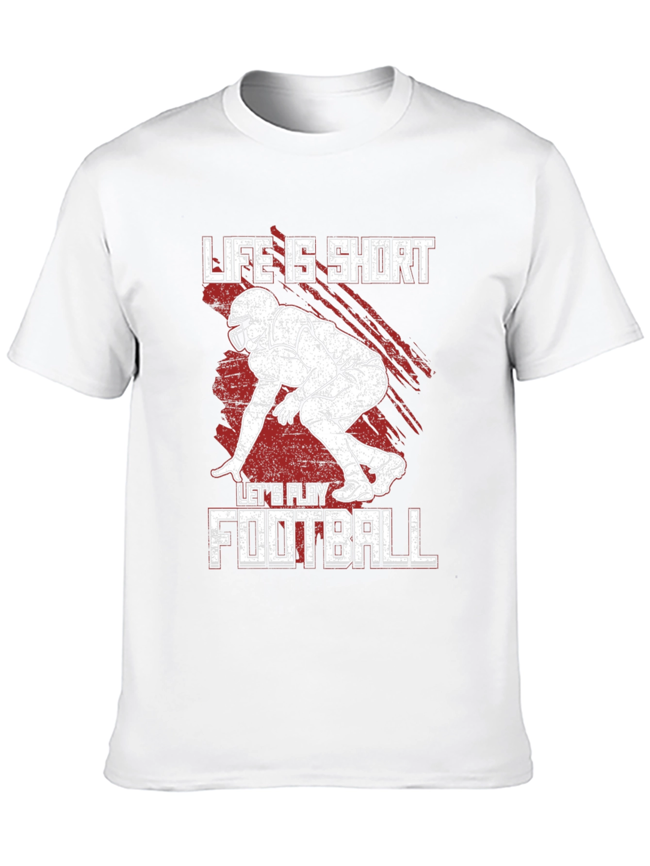 Life Is Short Football T-Shirt - Black